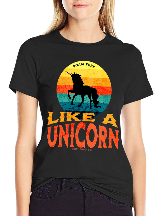 Roam Free Like a Unicorn T-Shirt - Retro Style