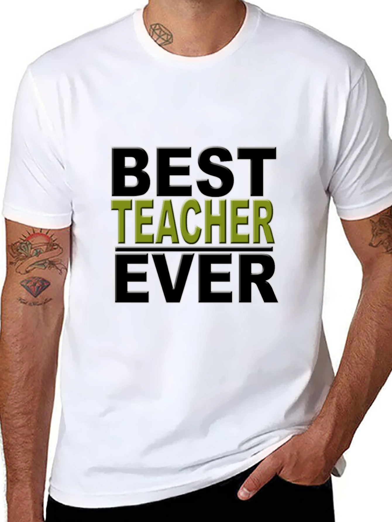 Best Teacher Ever Black Graphic Tee