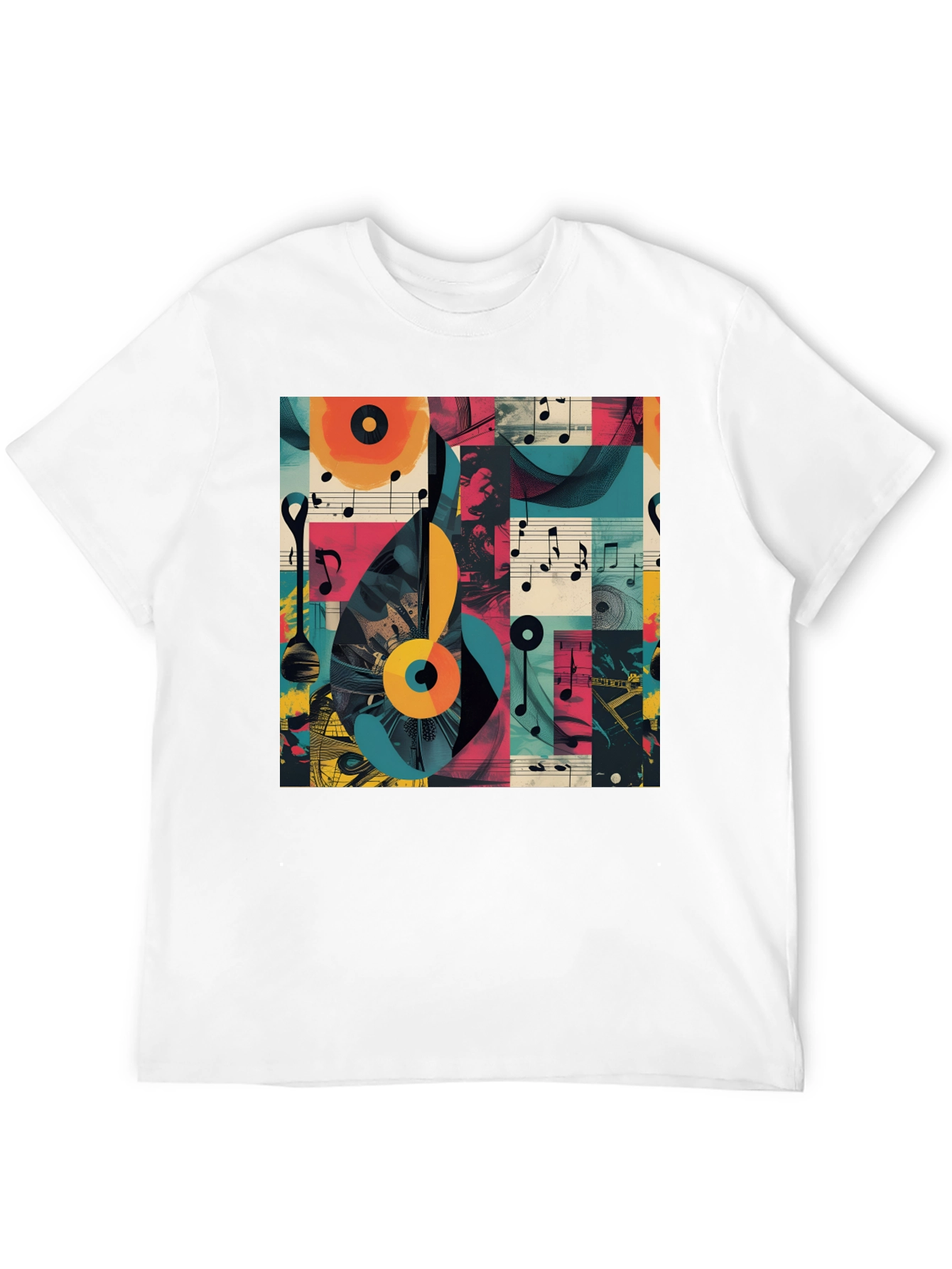 Abstract Music Note Graphic Tee - Modern Style