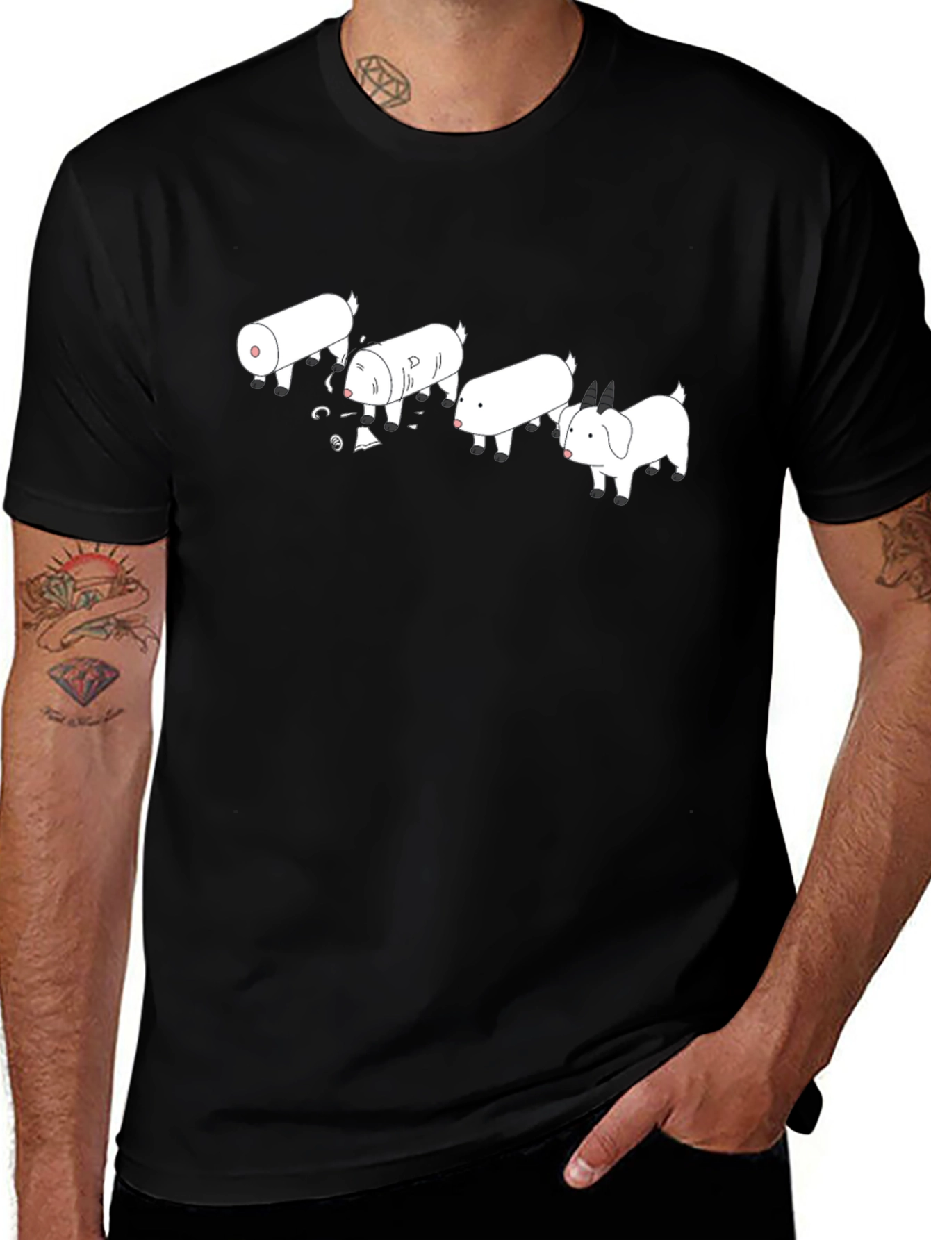 De-evolution Goat T-Shirt - Funny Farm Animal Tee