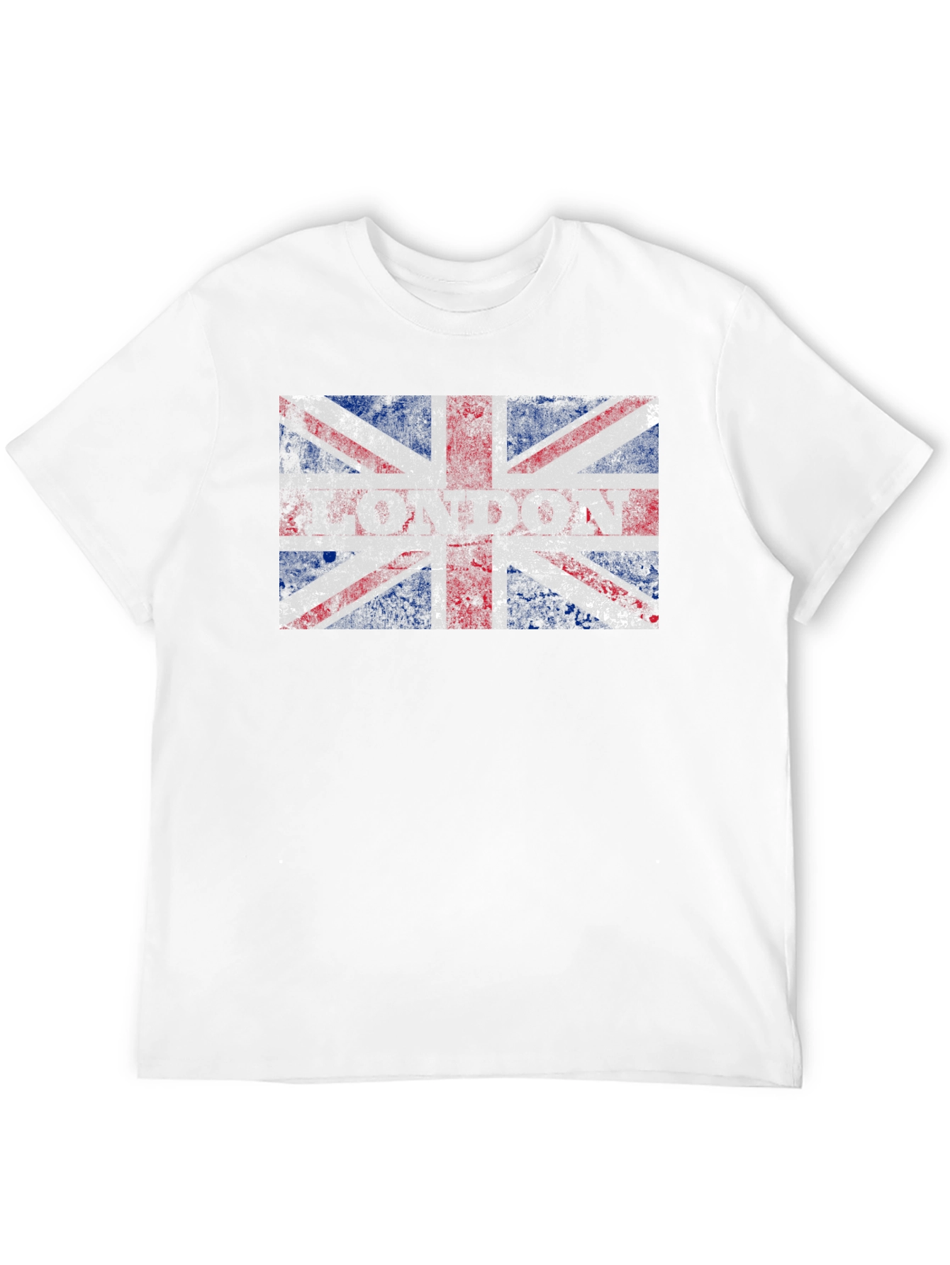Union Jack Flag Graphic Print Mens Black T-Shirt