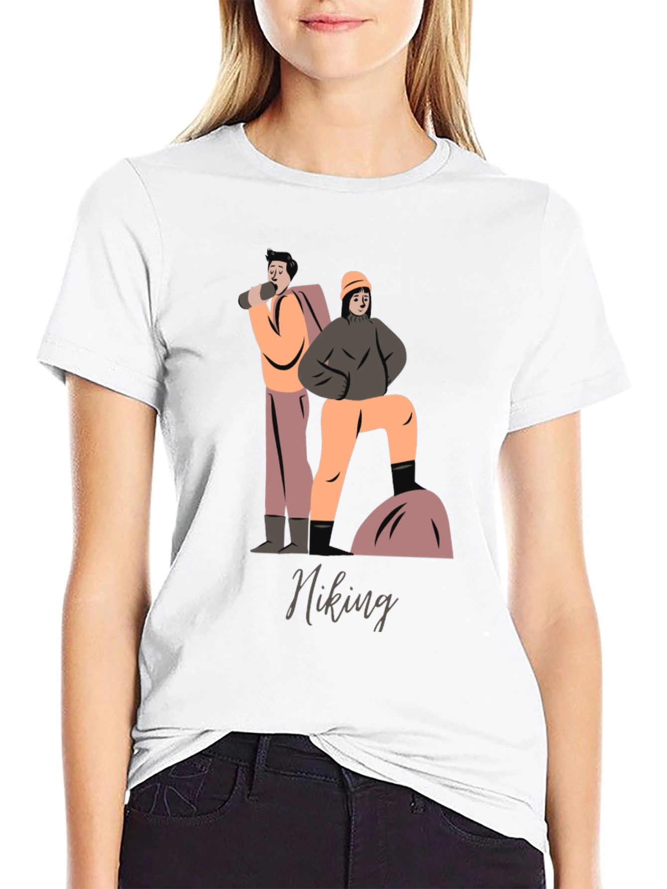 Hiking Graphic T-Shirt - Black Cotton Tee