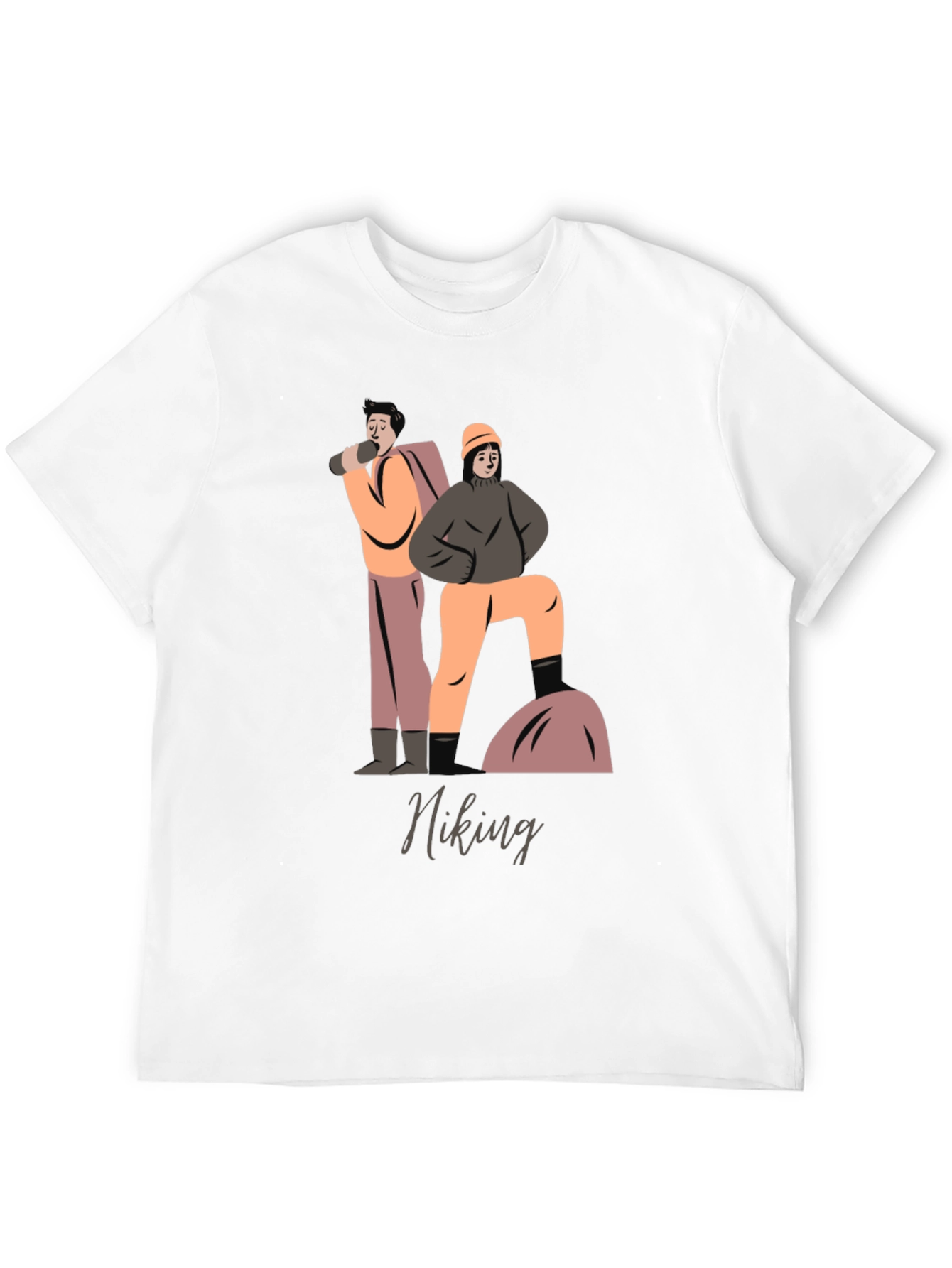 Hiking Graphic T-Shirt - Black Cotton Tee