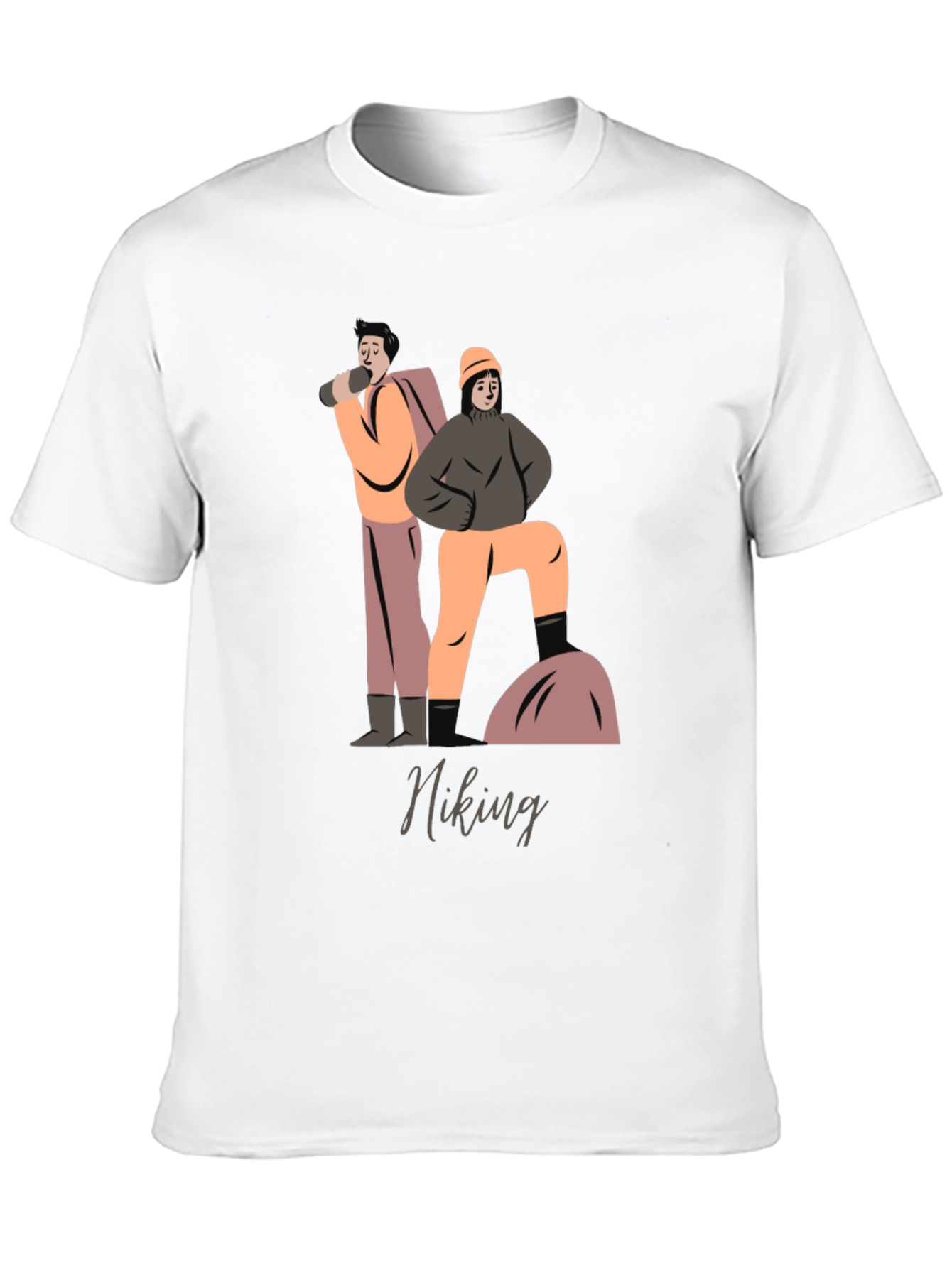 Hiking Graphic T-Shirt - Black Cotton Tee