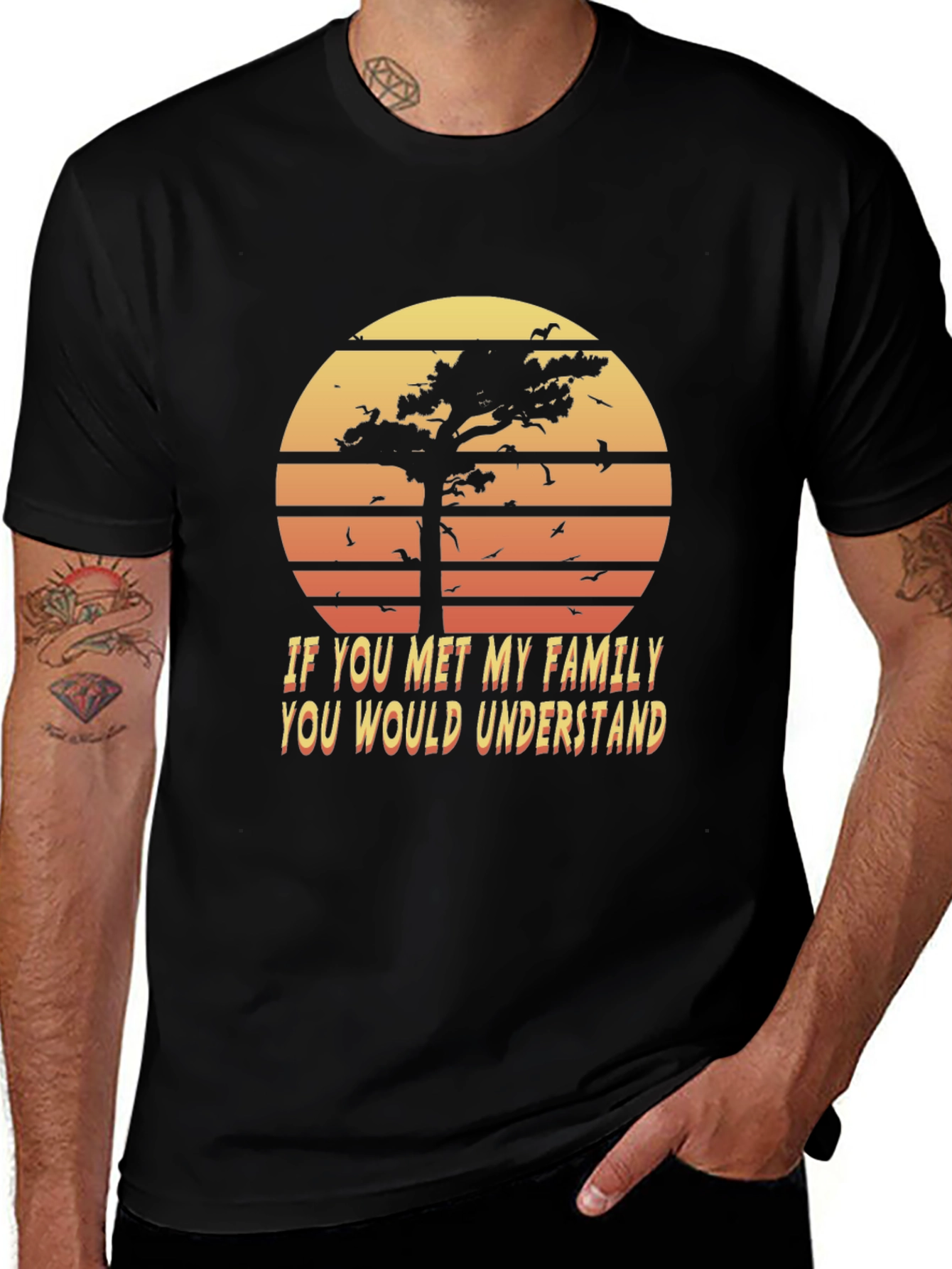 Retro Family Humor T-Shirt - Sunset Graphic Tee