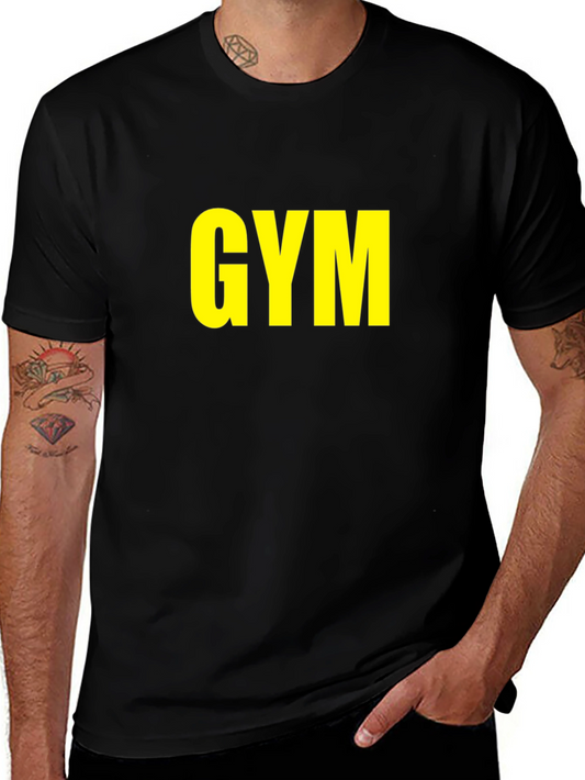 GYM T-Shirt - Bold Yellow Print on Black