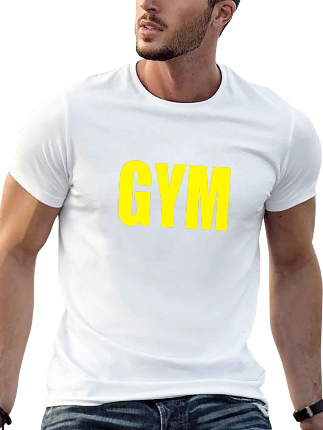 GYM T-Shirt - Bold Yellow Print on Black