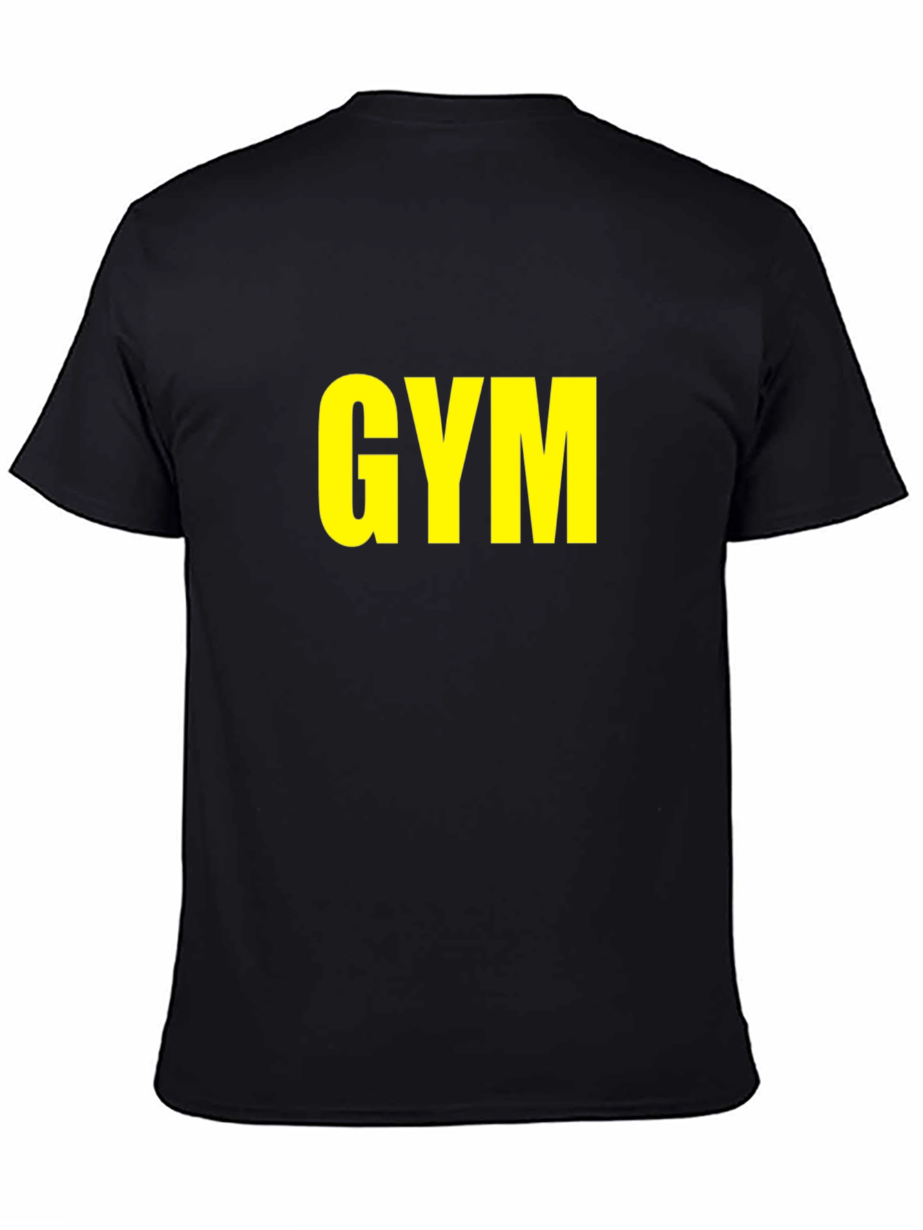 GYM T-Shirt - Bold Yellow Print on Black