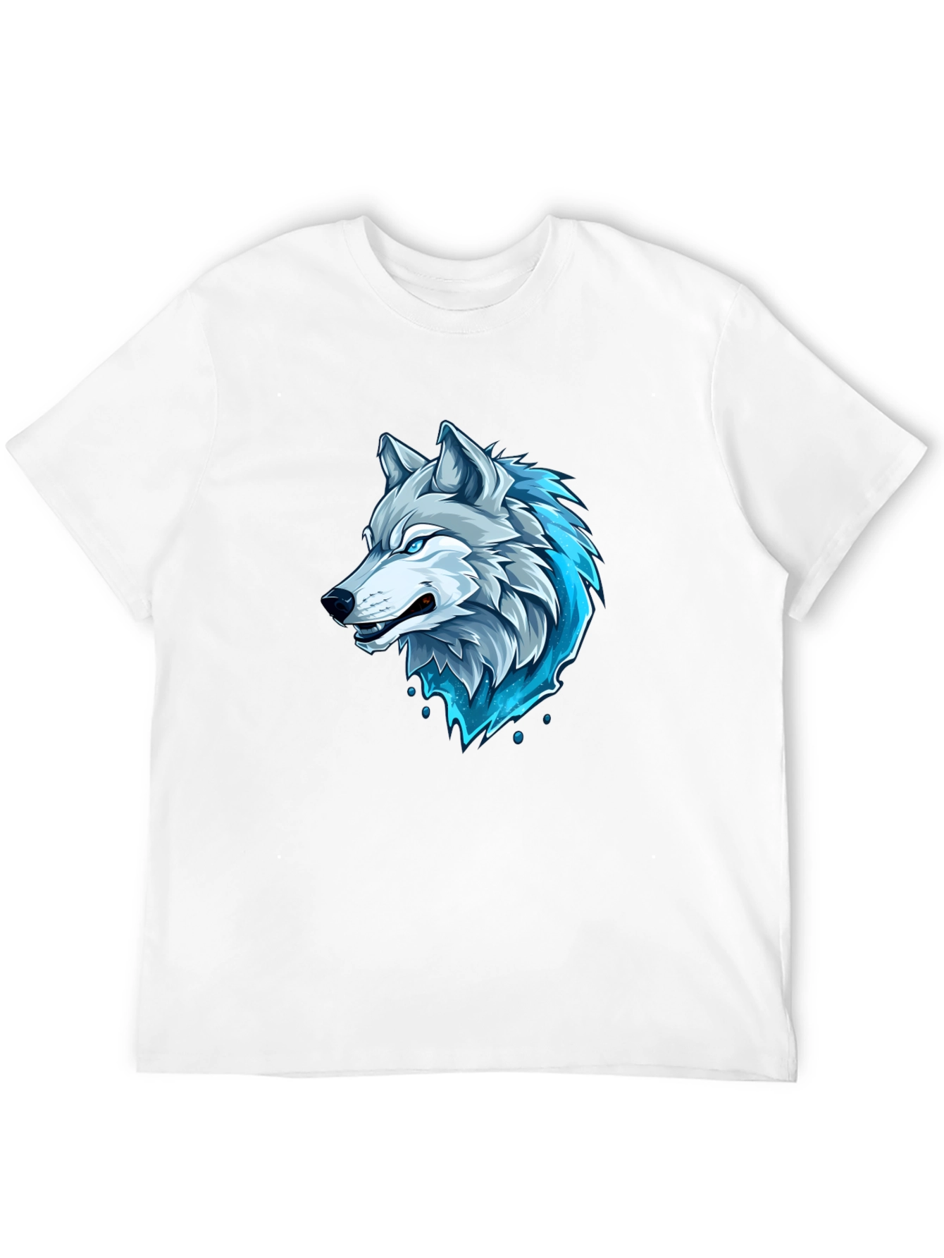 Mens Black Wolf Graphic T-Shirt