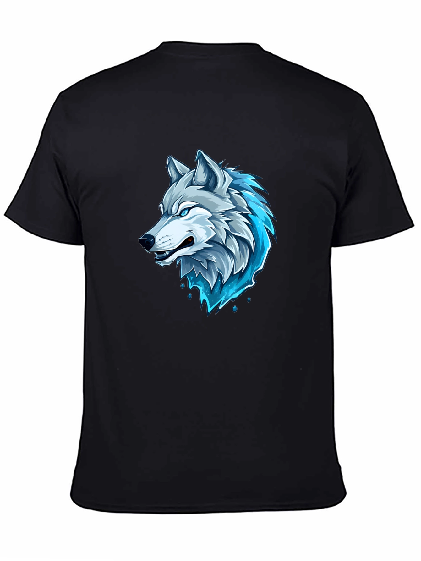 Mens Black Wolf Graphic T-Shirt