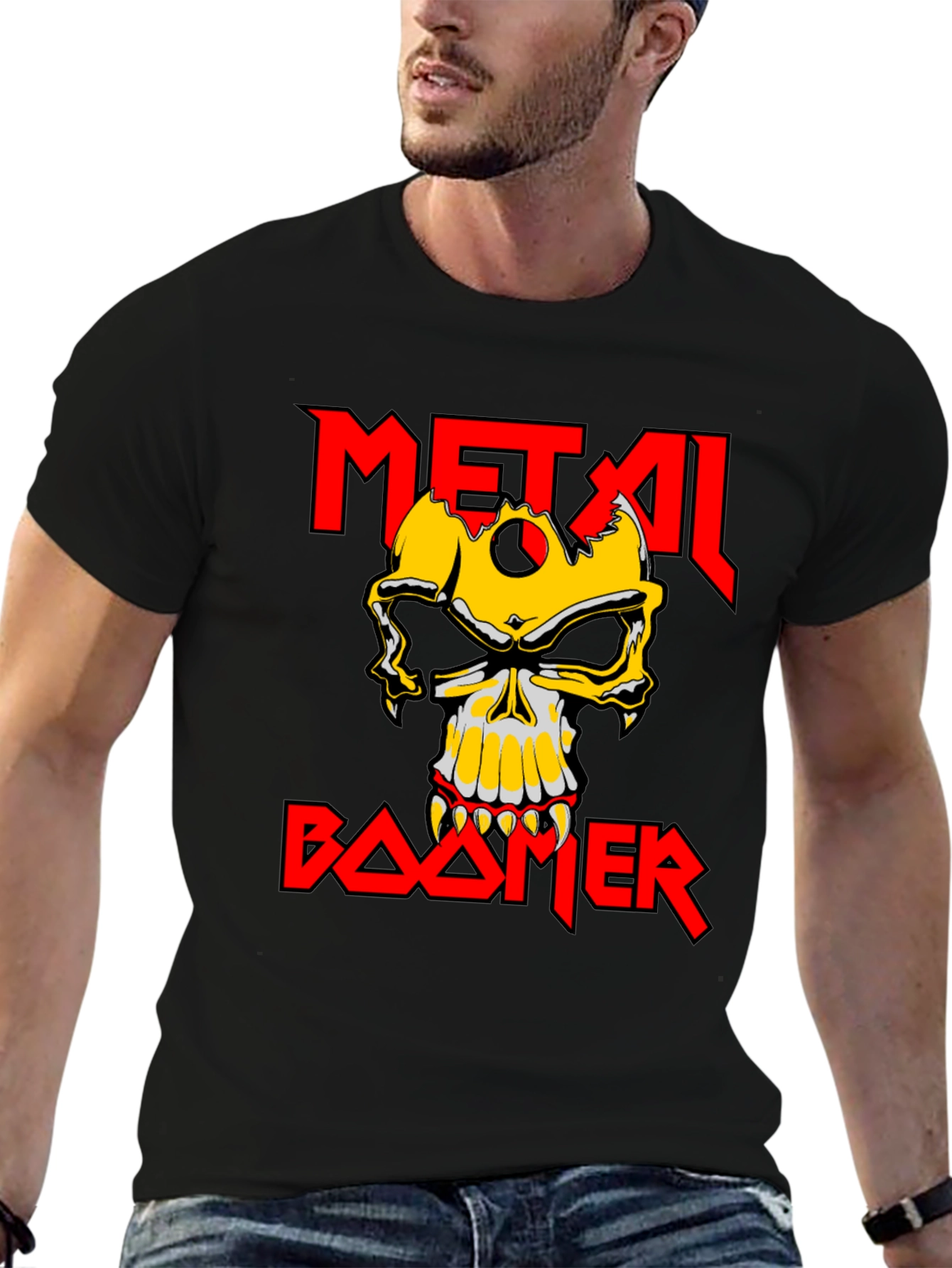 Metal Boomer T-Shirt - Skull Graphic Tee