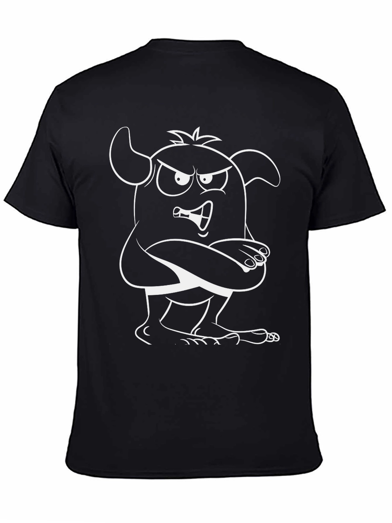 Cartoon Monster Graphic Tee - Black