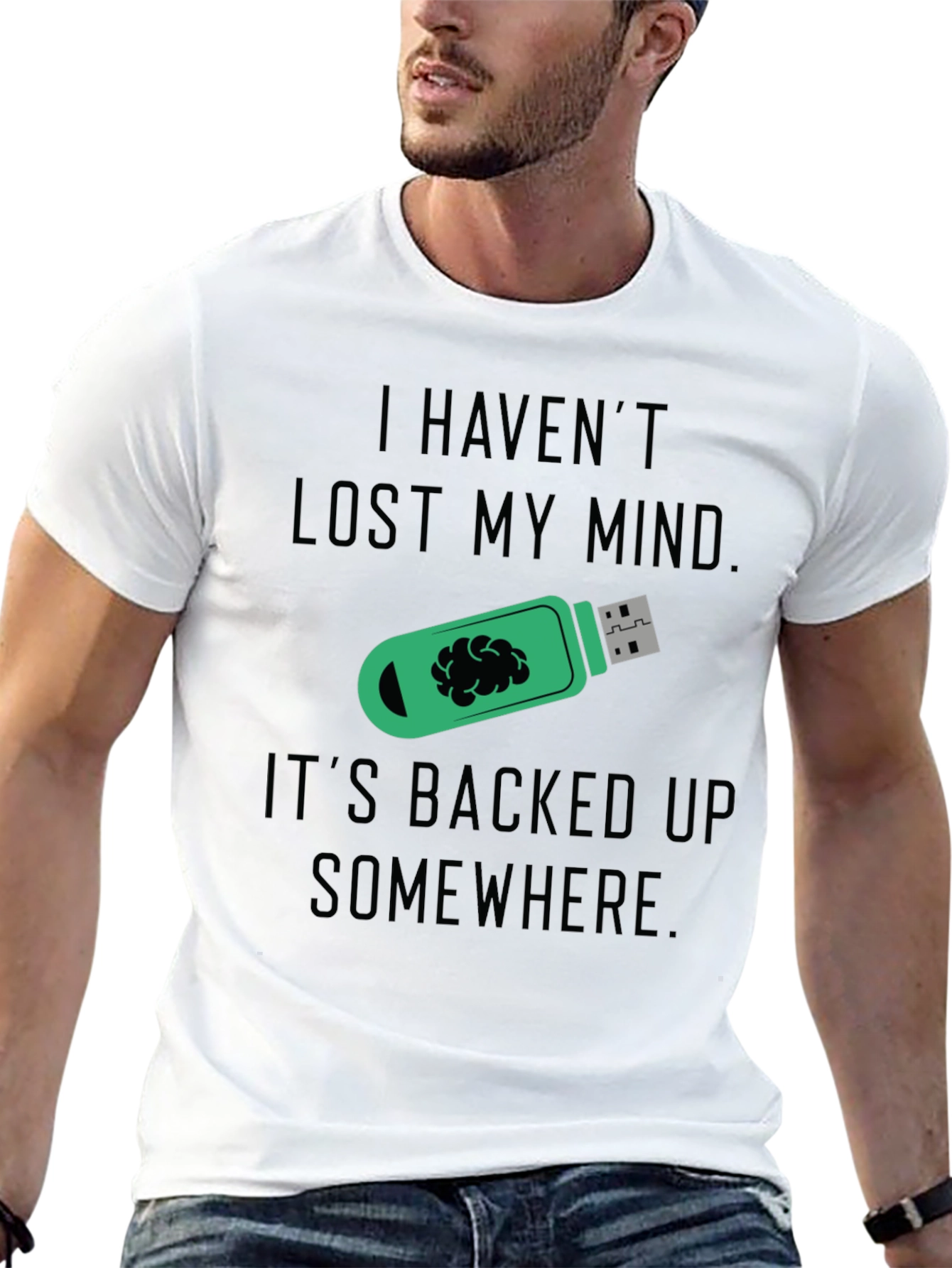 Funny Backed Up Brain T-Shirt - Novelty Tee
