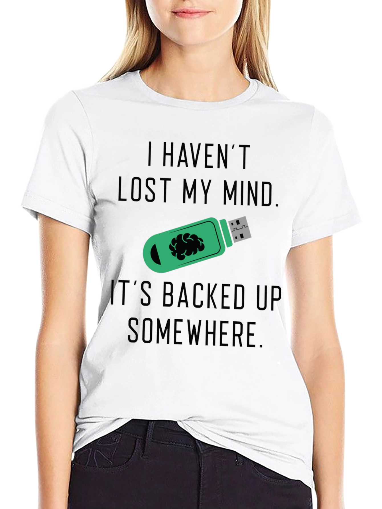 Funny Backed Up Brain T-Shirt - Novelty Tee