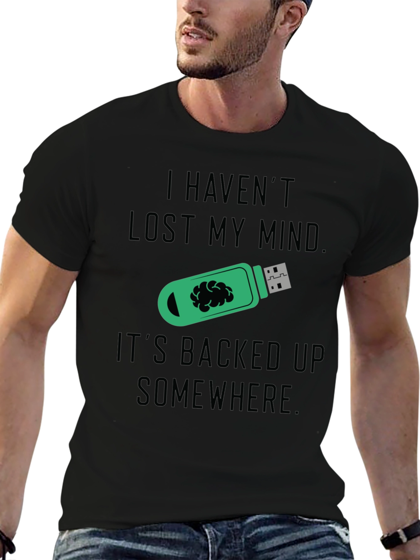 Funny Backed Up Brain T-Shirt - Novelty Tee