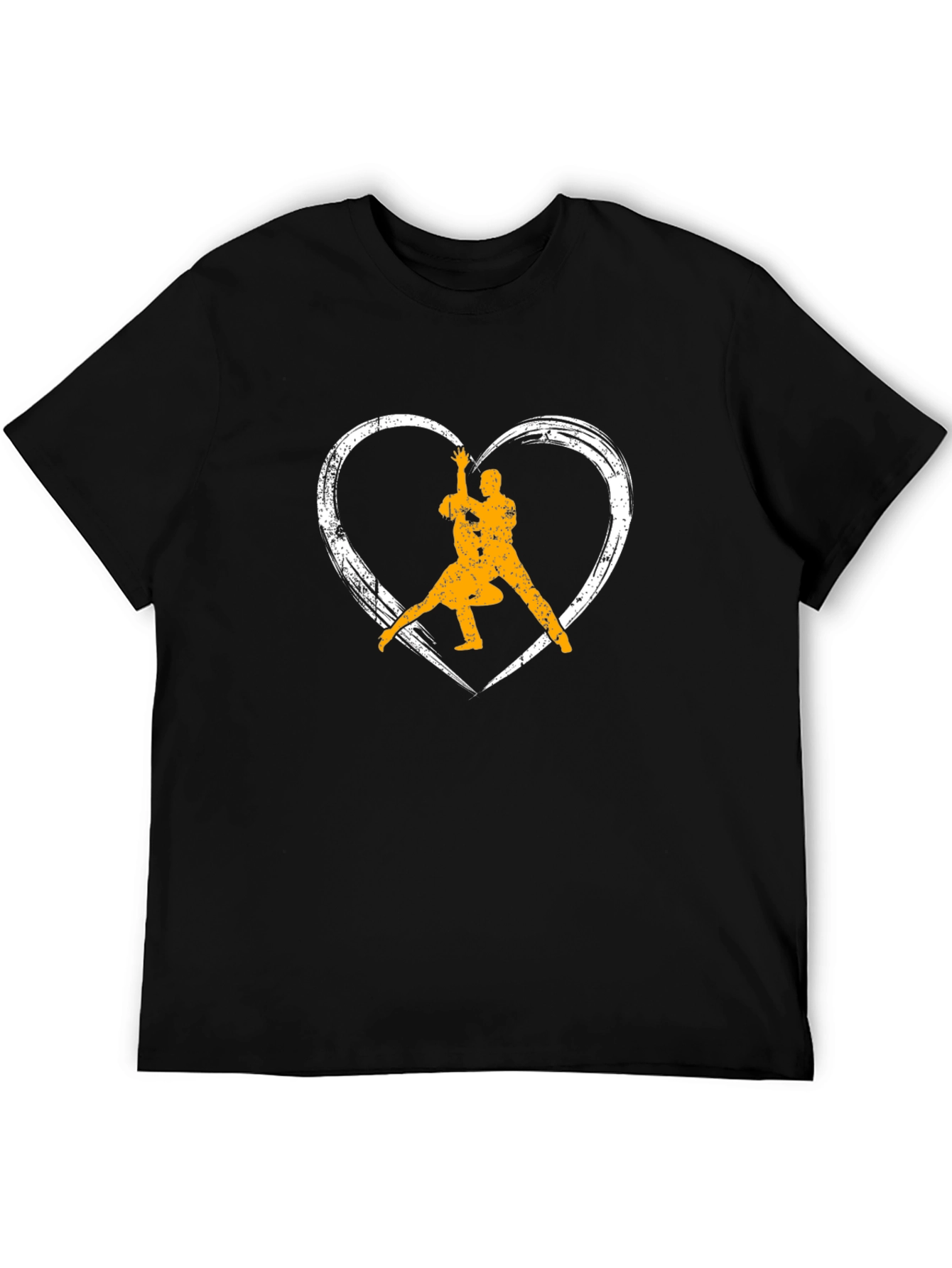 Dance Lovers Black T-Shirt - Heart Graphic