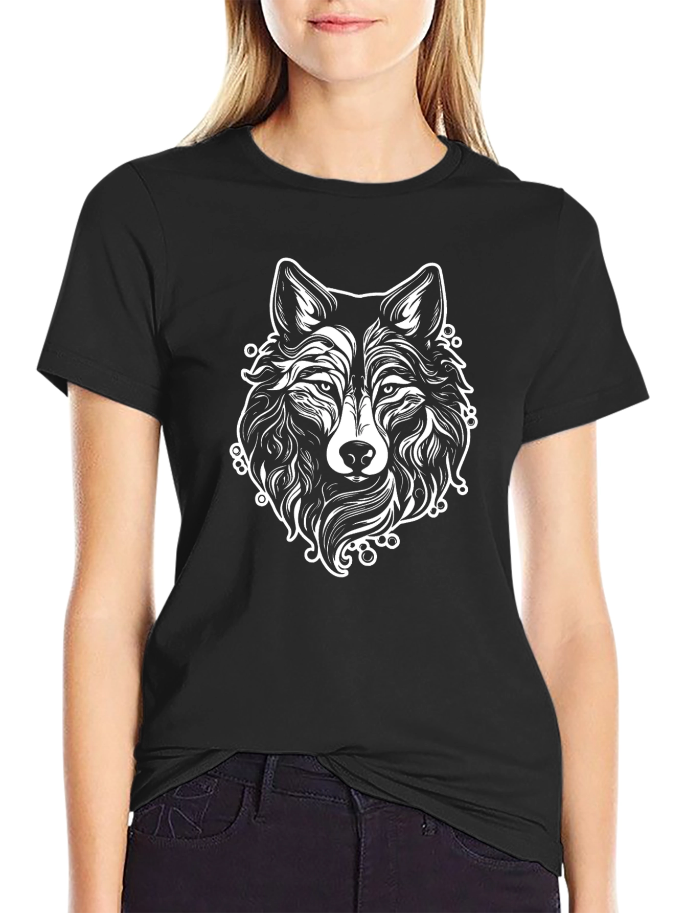 Wolf Graphic T-Shirt - Black Tee