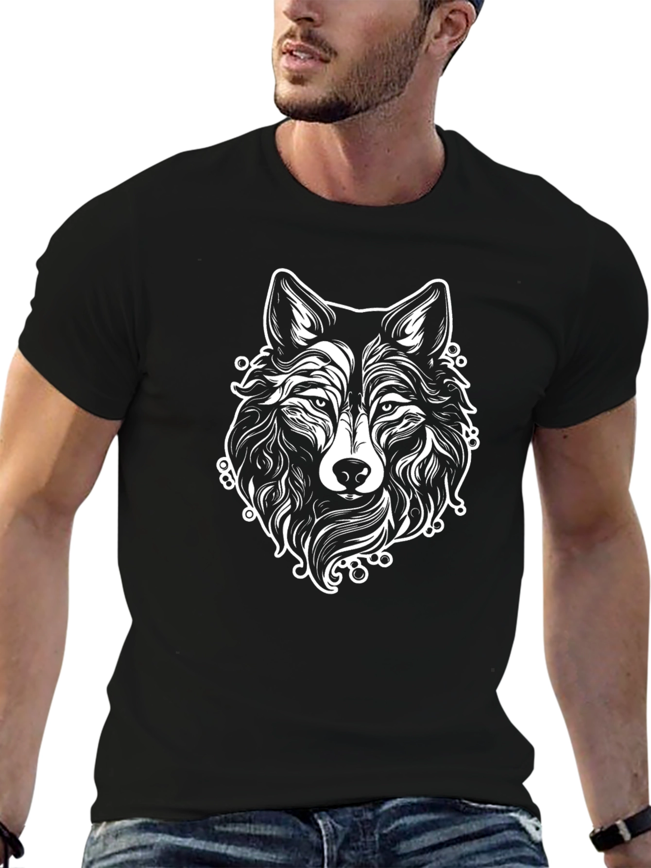 Wolf Graphic T-Shirt - Black Tee