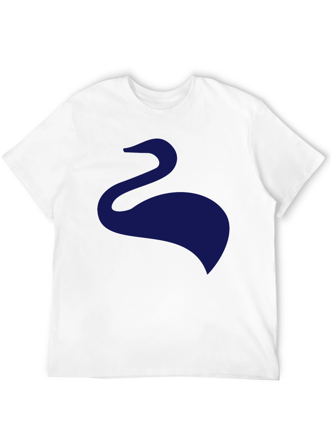 Mens Black T-Shirt with Abstract Swan Design
