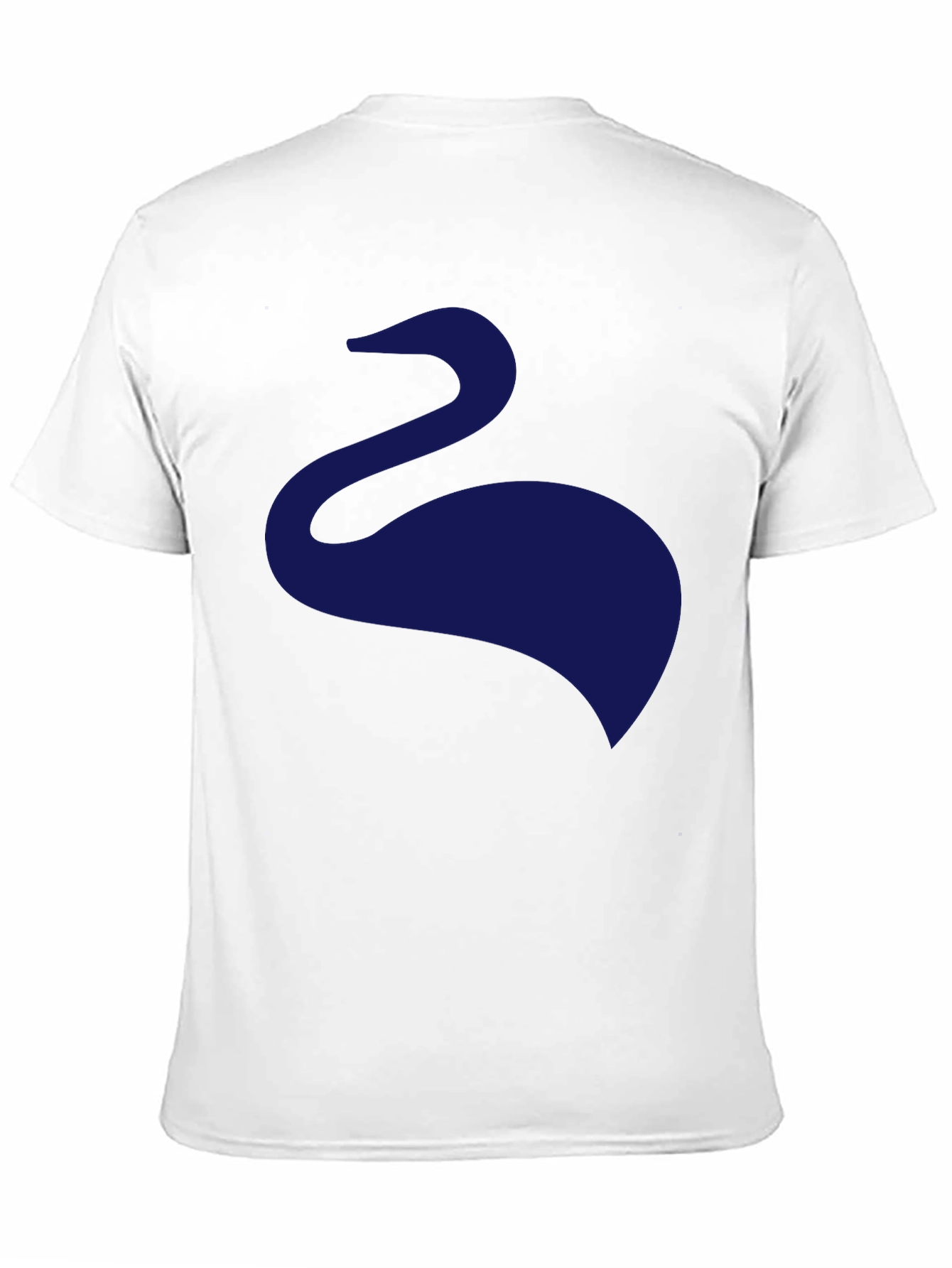 Mens Black T-Shirt with Abstract Swan Design