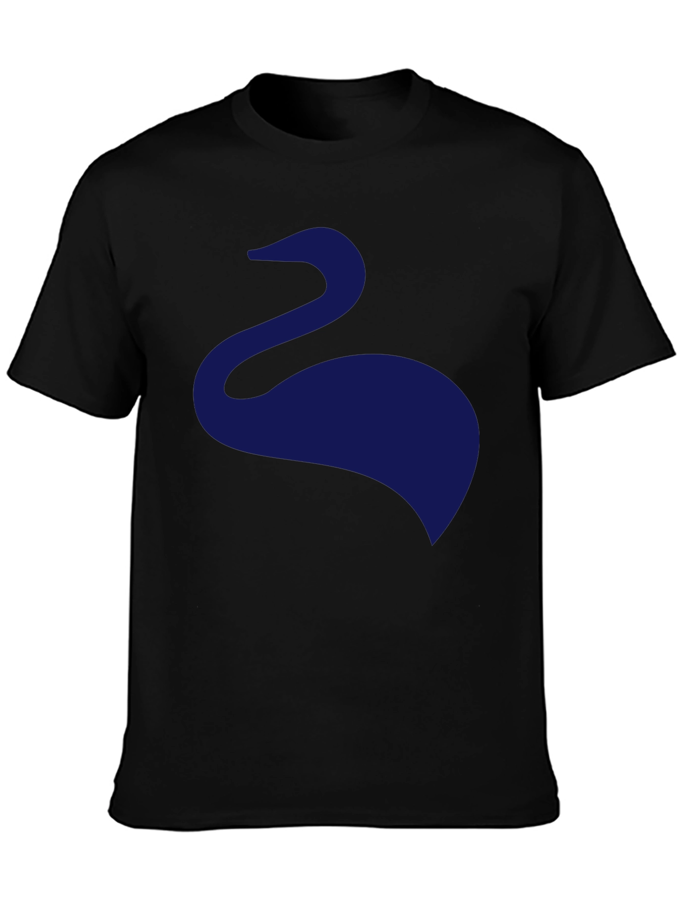 Mens Black T-Shirt with Abstract Swan Design