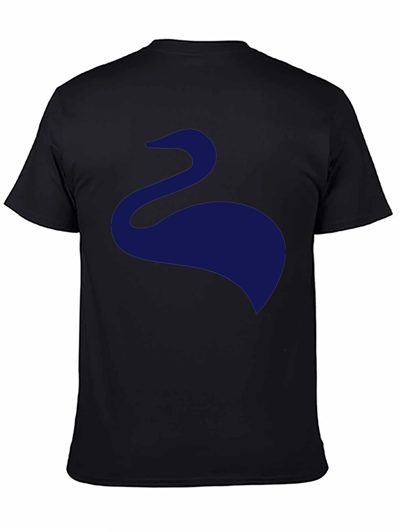 Mens Black T-Shirt with Abstract Swan Design