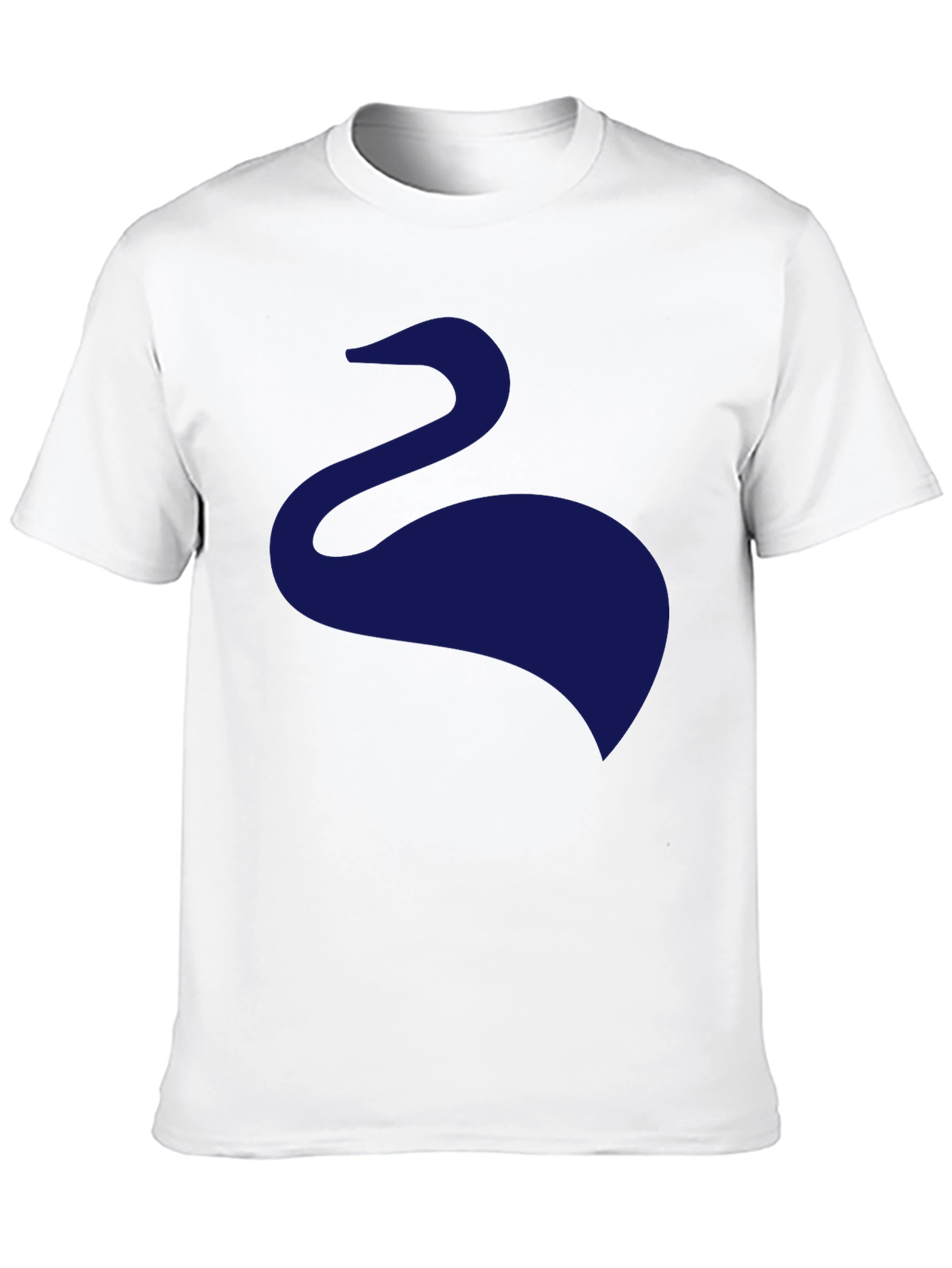 Mens Black T-Shirt with Abstract Swan Design