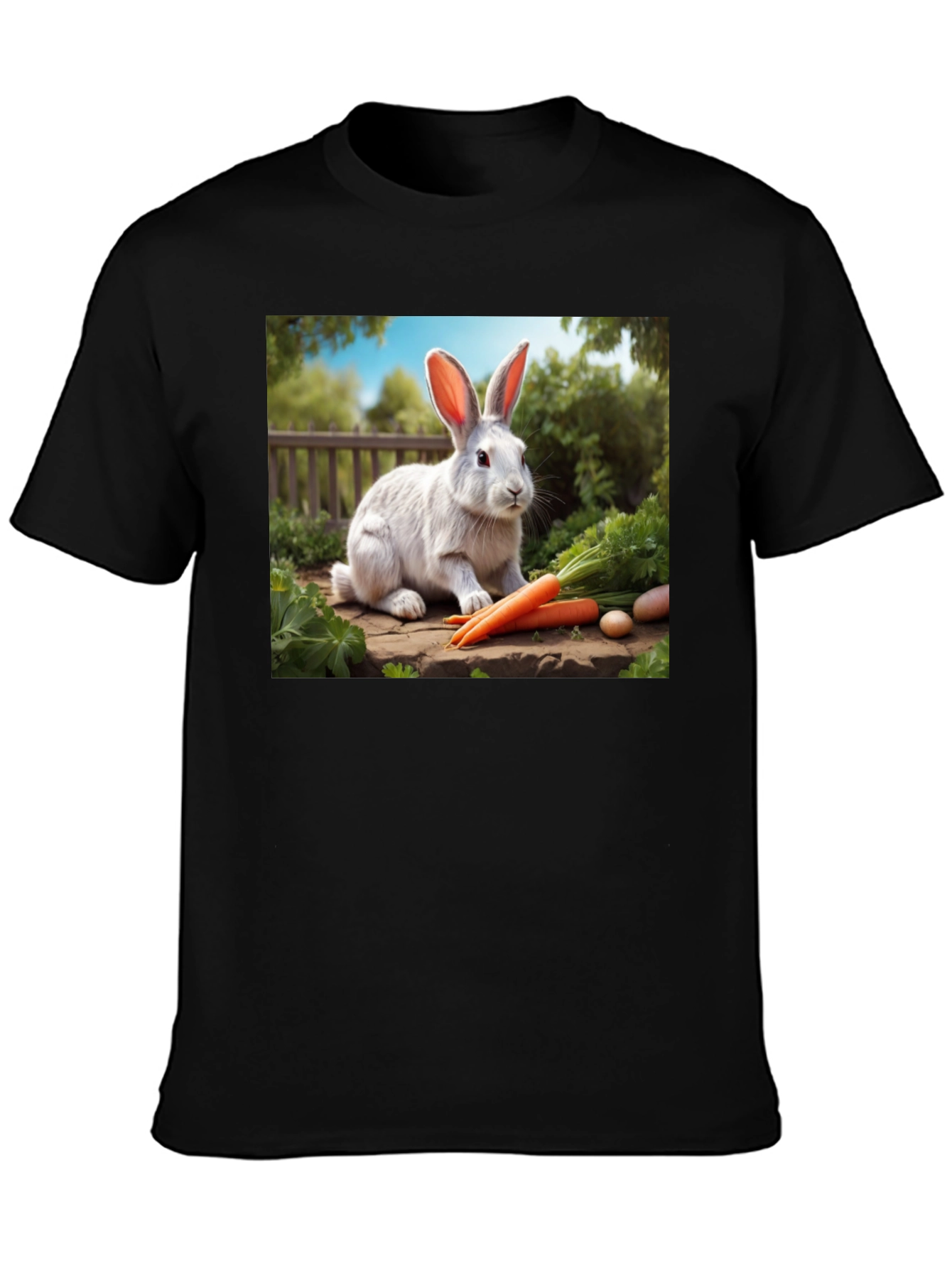 Rabbit & Carrot Graphic Tee - Cute Animal Shirt