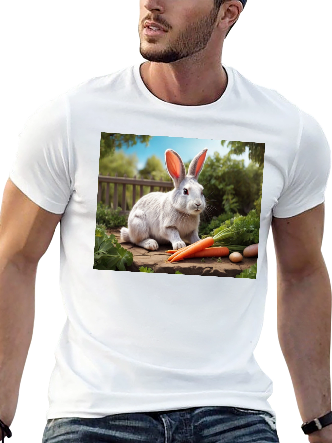 Rabbit & Carrot Graphic Tee - Cute Animal Shirt