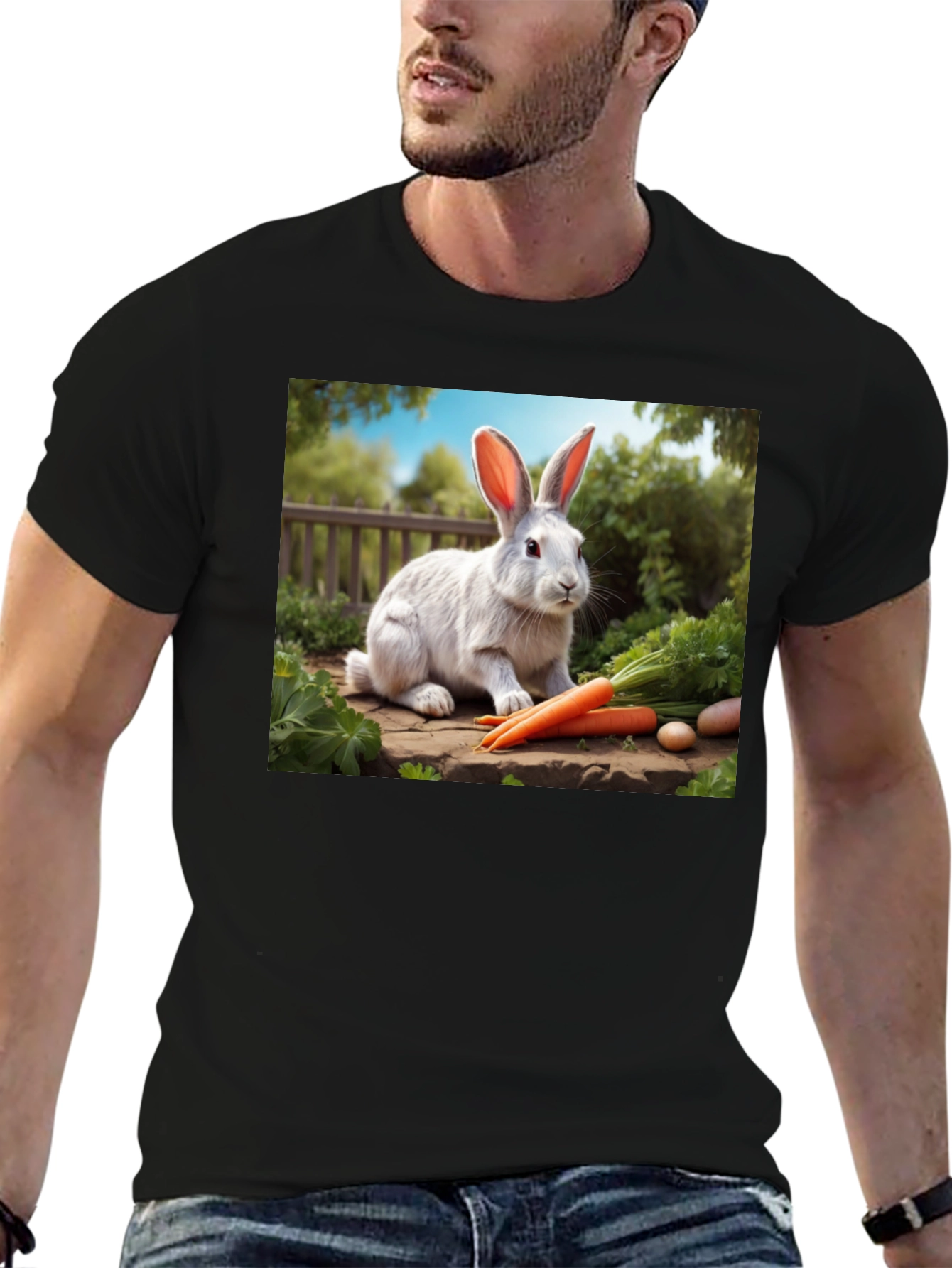 Rabbit & Carrot Graphic Tee - Cute Animal Shirt