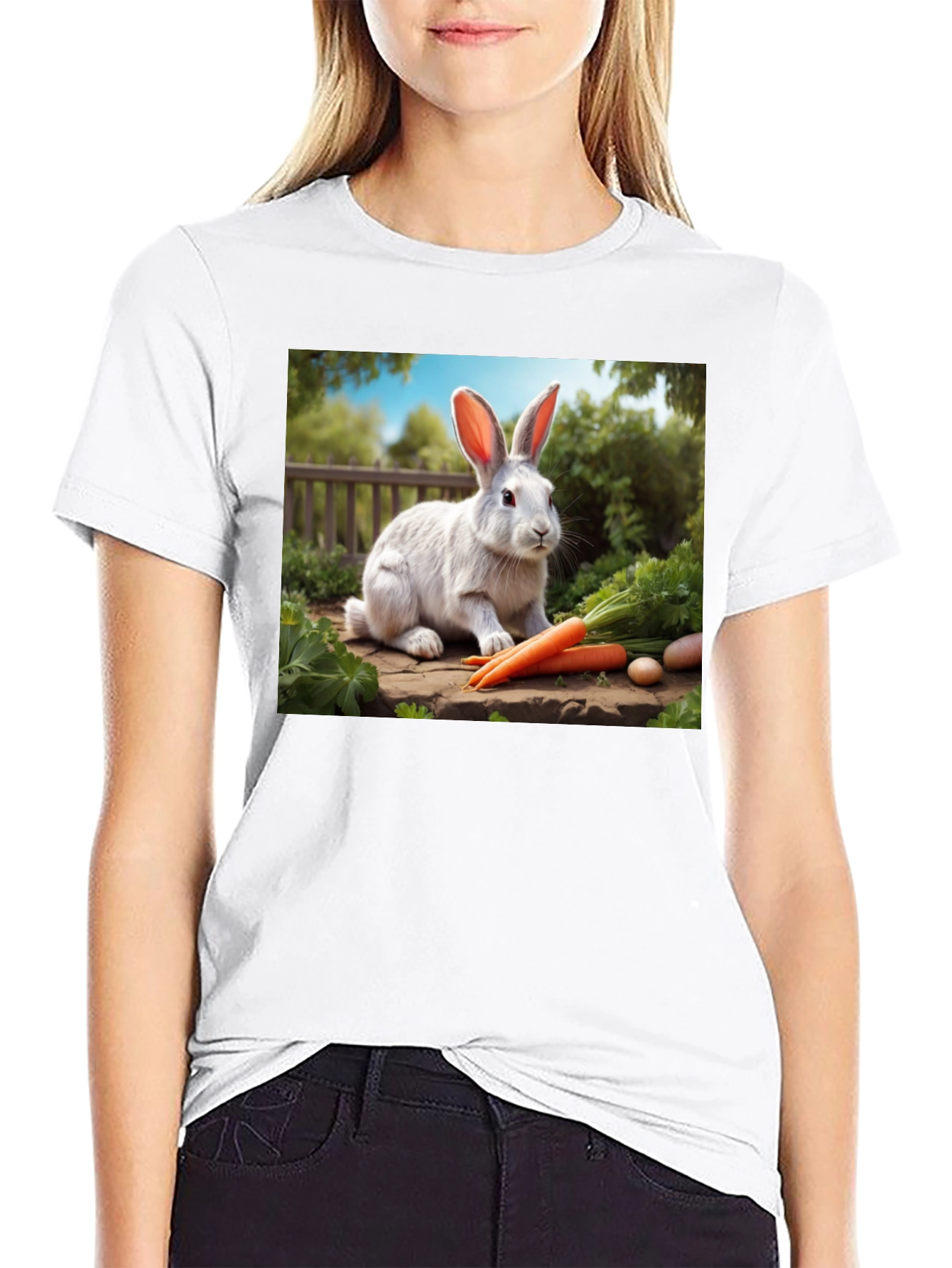 Rabbit & Carrot Graphic Tee - Cute Animal Shirt