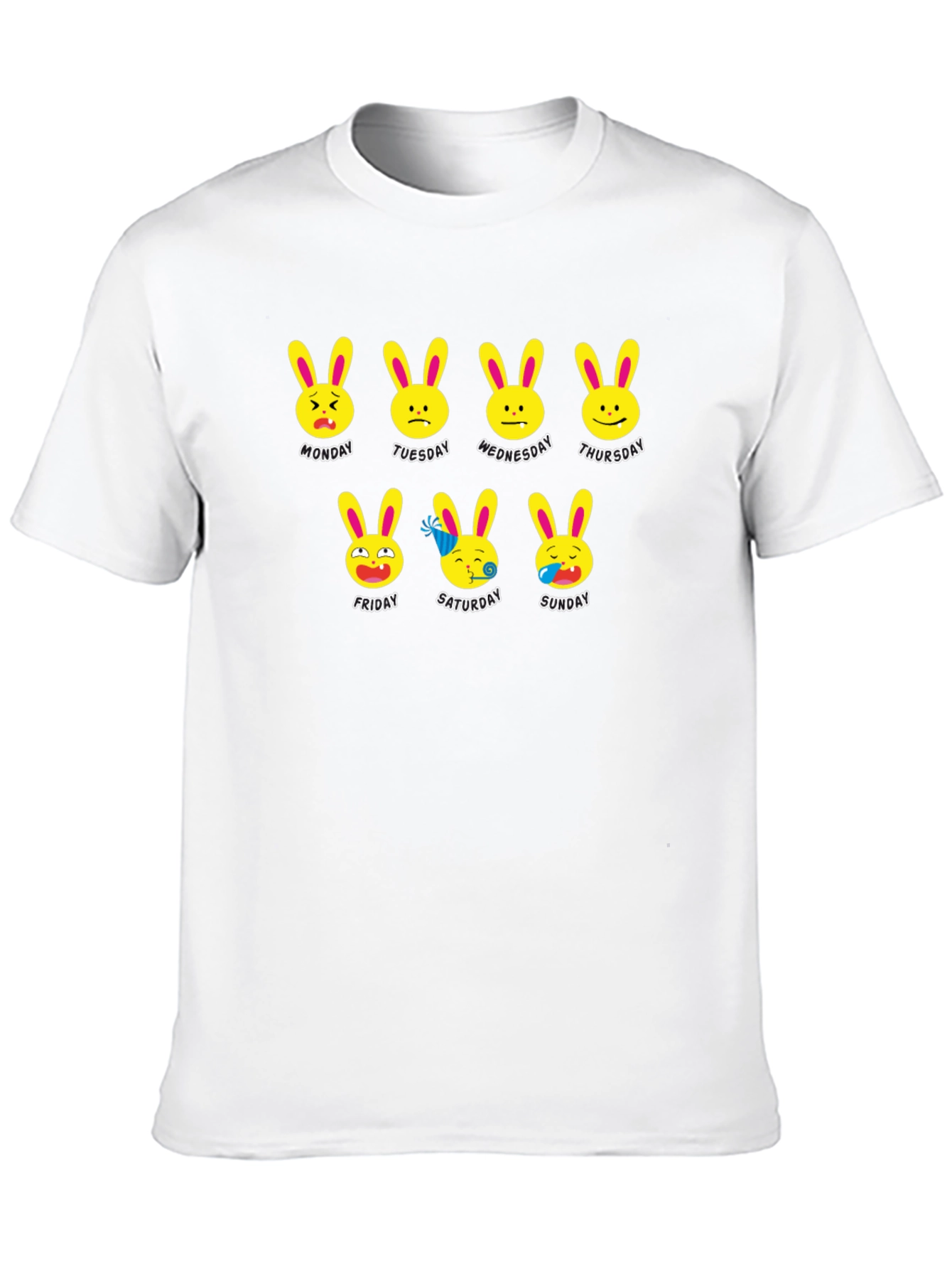 Days of the Week Bunny Emoji T-Shirt