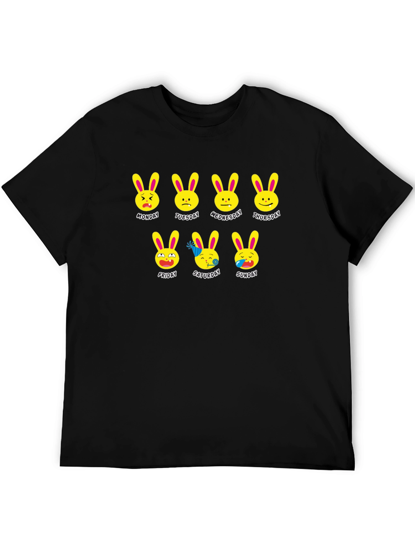 Days of the Week Bunny Emoji T-Shirt