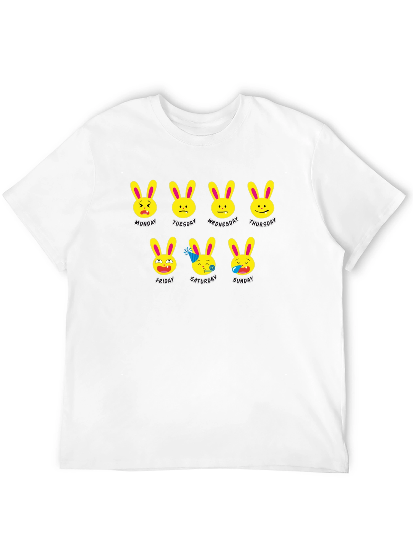 Days of the Week Bunny Emoji T-Shirt