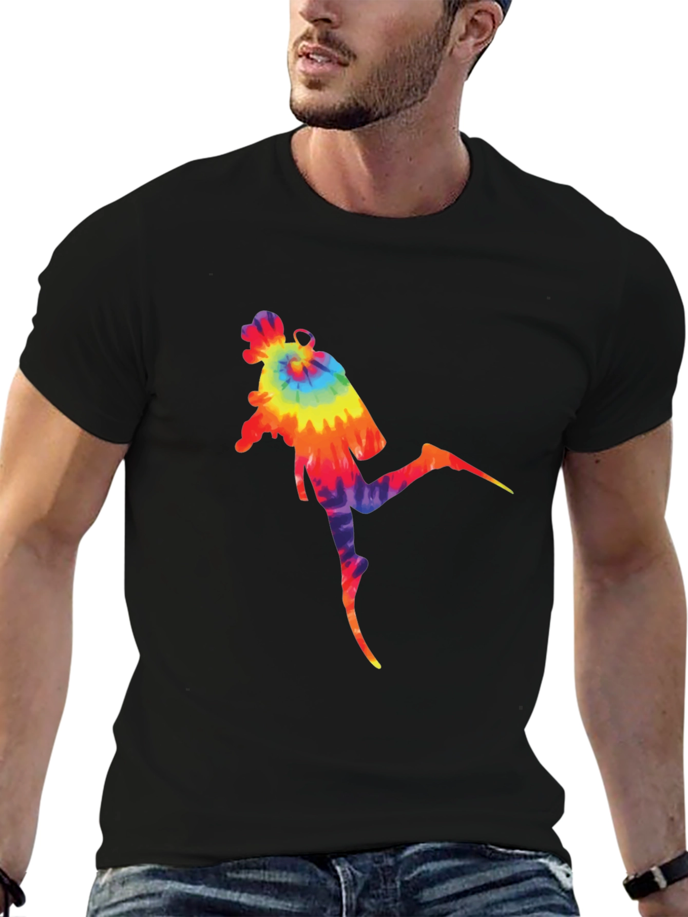 Tie-Dye Scuba Diver Graphic T-Shirt