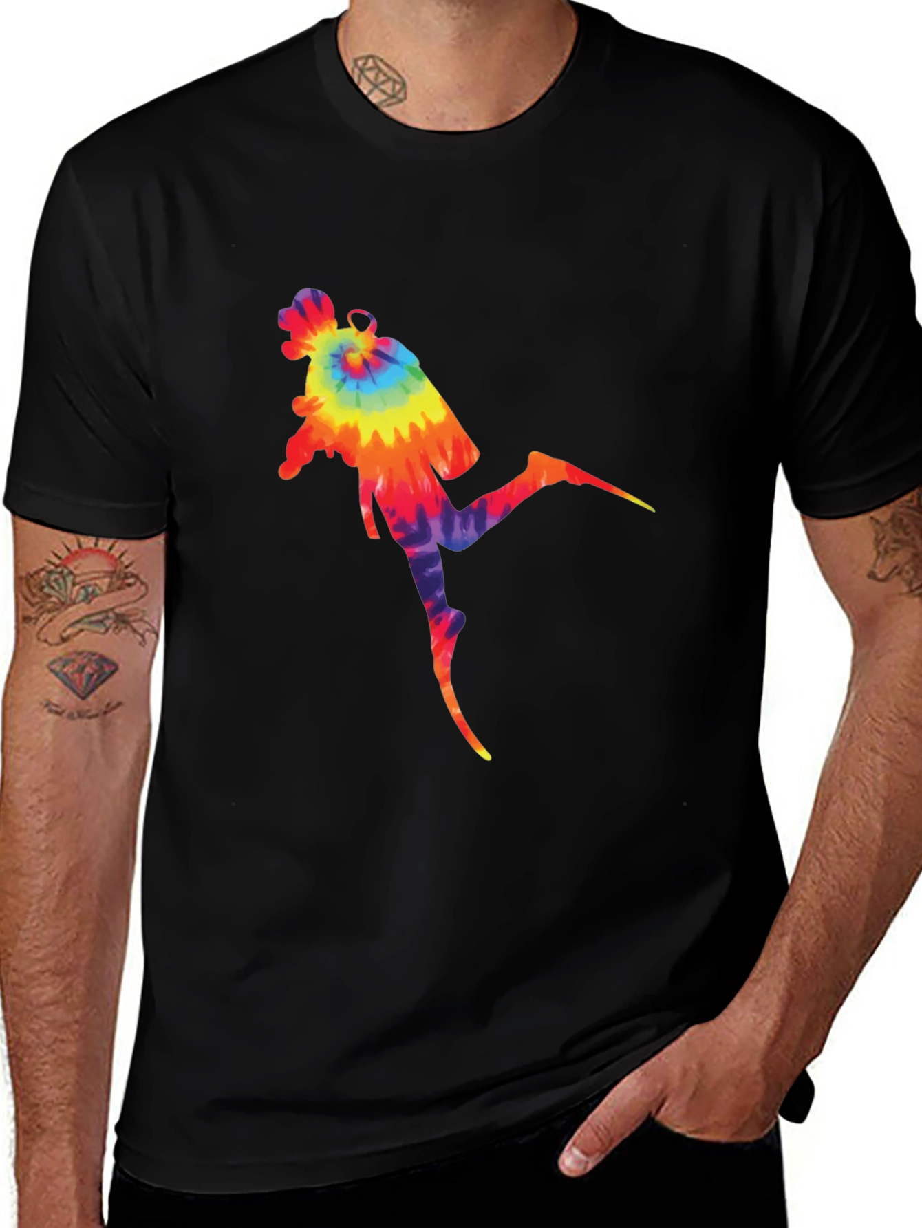 Tie-Dye Scuba Diver Graphic T-Shirt
