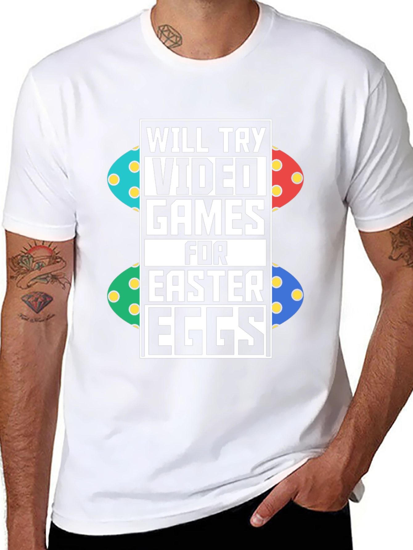 Video Games for Easter Eggs Black T-Shirt