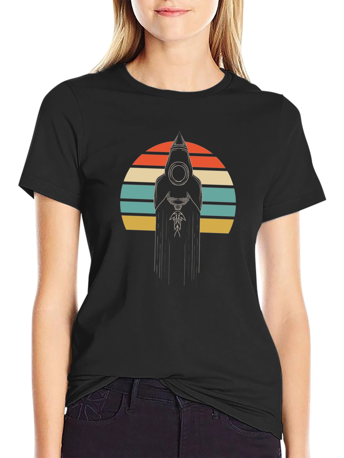 Retro Hooded Figure Graphic T-Shirt