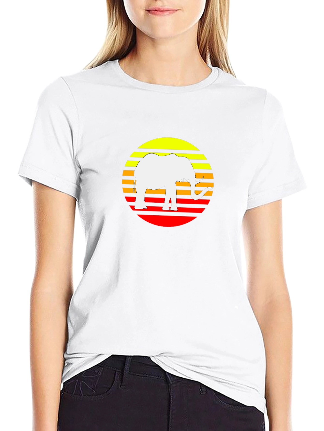 Elephant Sunset Graphic Tee