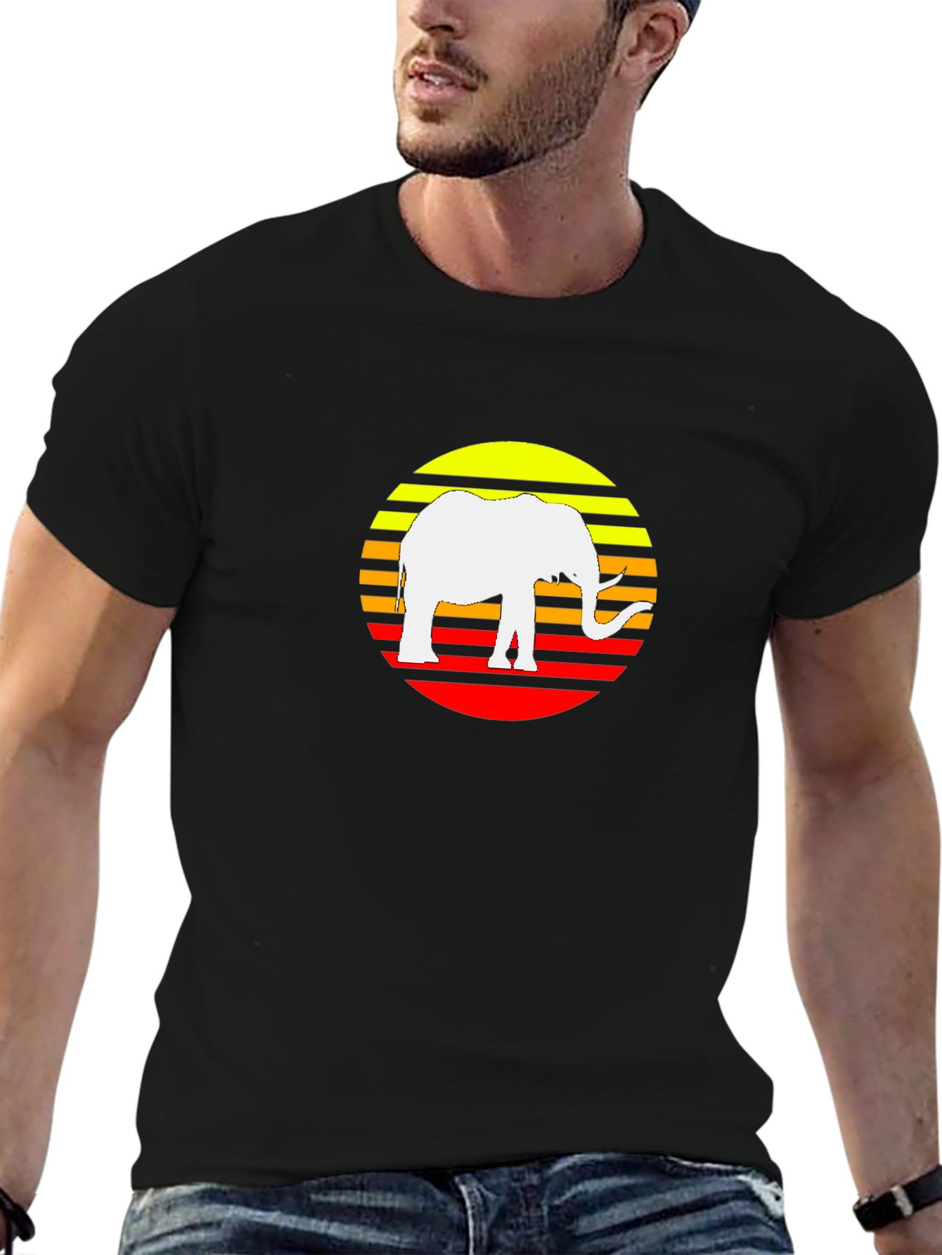Elephant Sunset Graphic Tee
