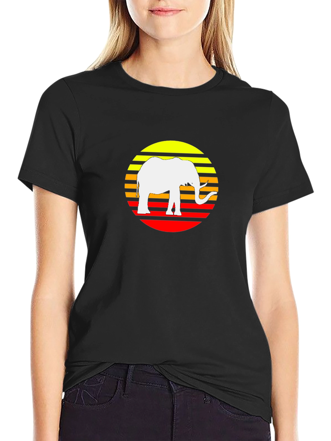 Elephant Sunset Graphic Tee