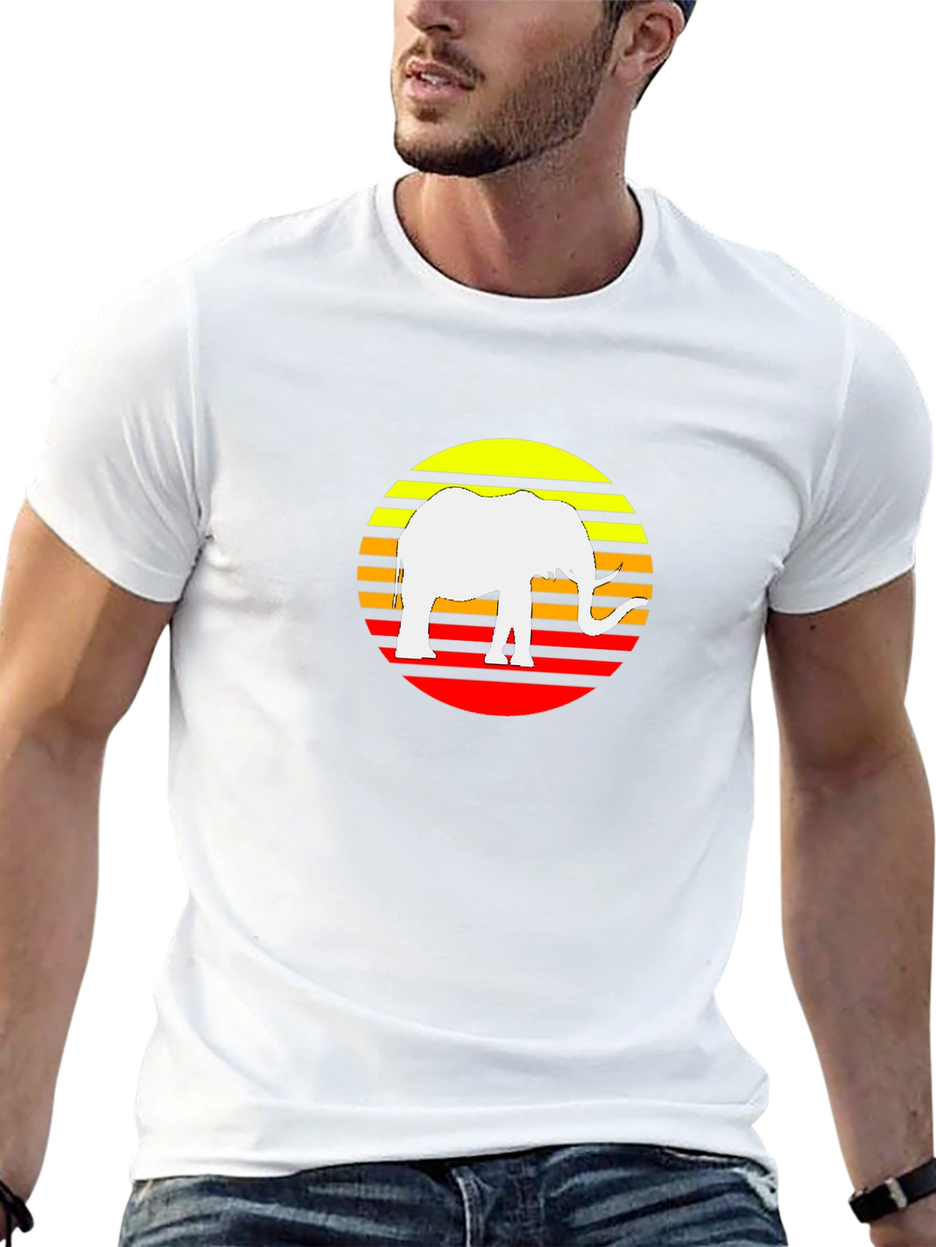 Elephant Sunset Graphic Tee