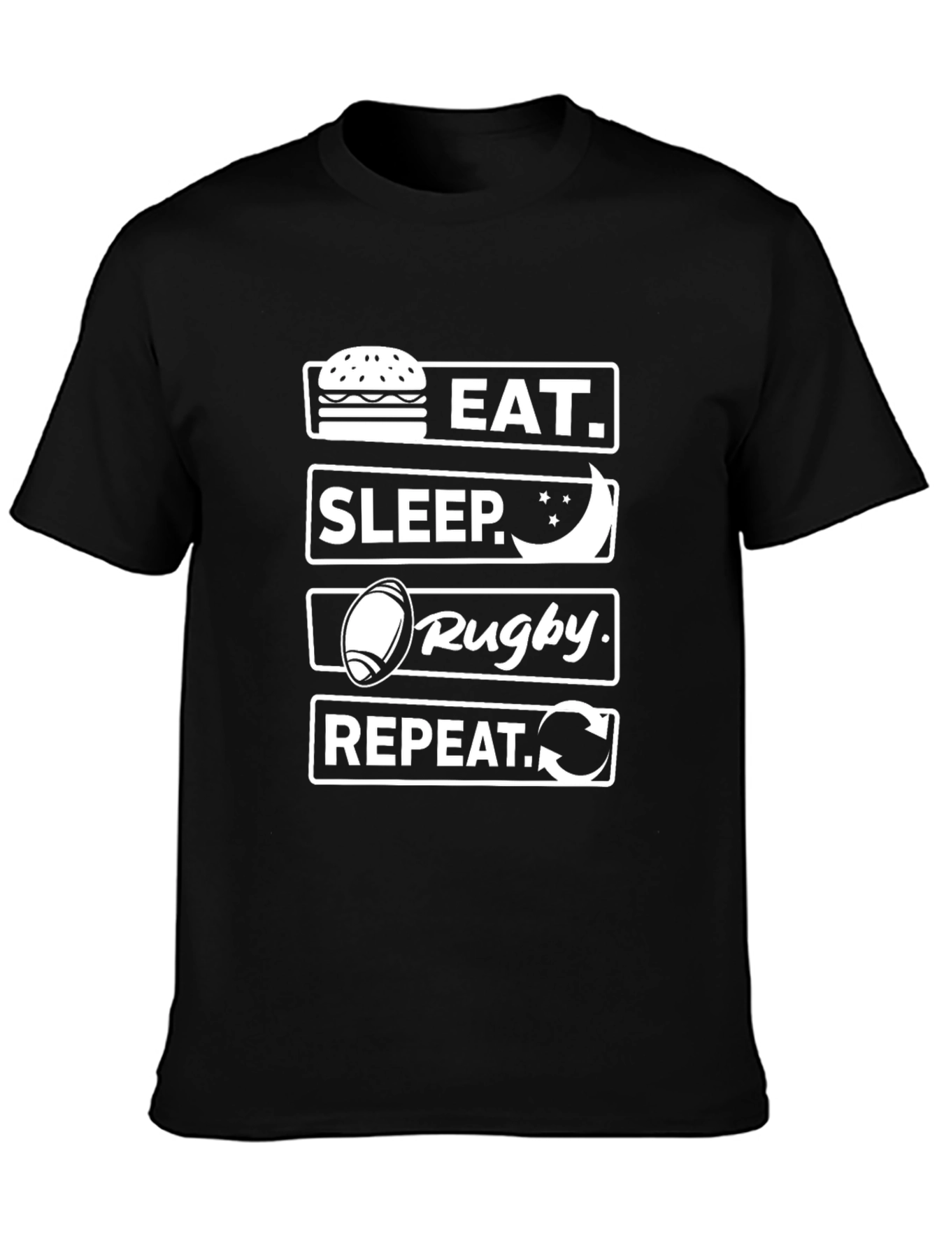 Eat Sleep Rugby Repeat Funny T-Shirt