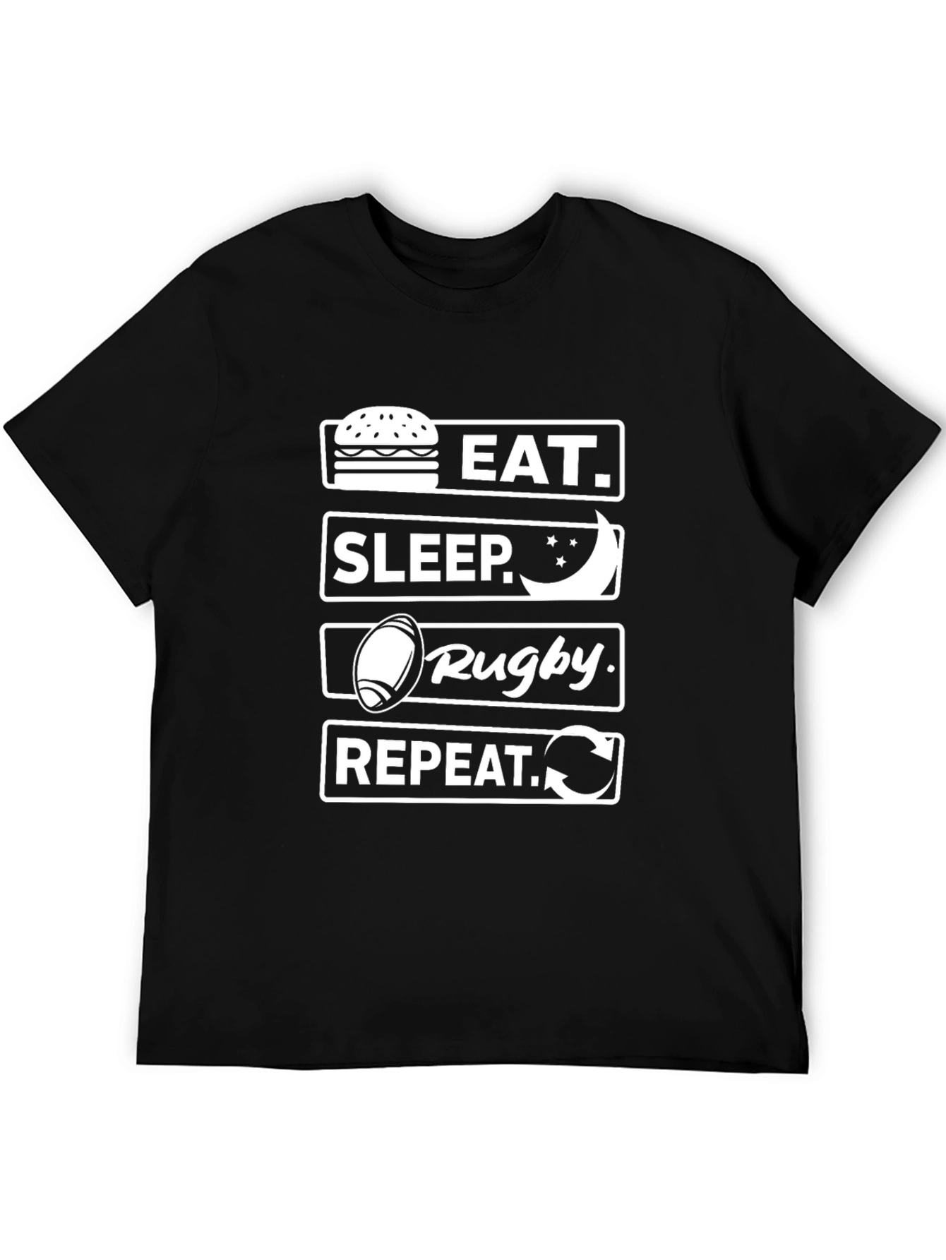 Eat Sleep Rugby Repeat Funny T-Shirt