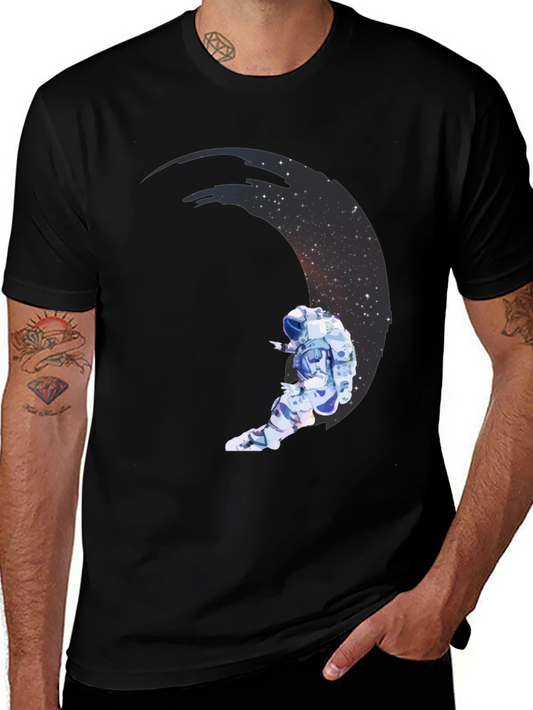 Astronaut Moon Graphic Black Tee