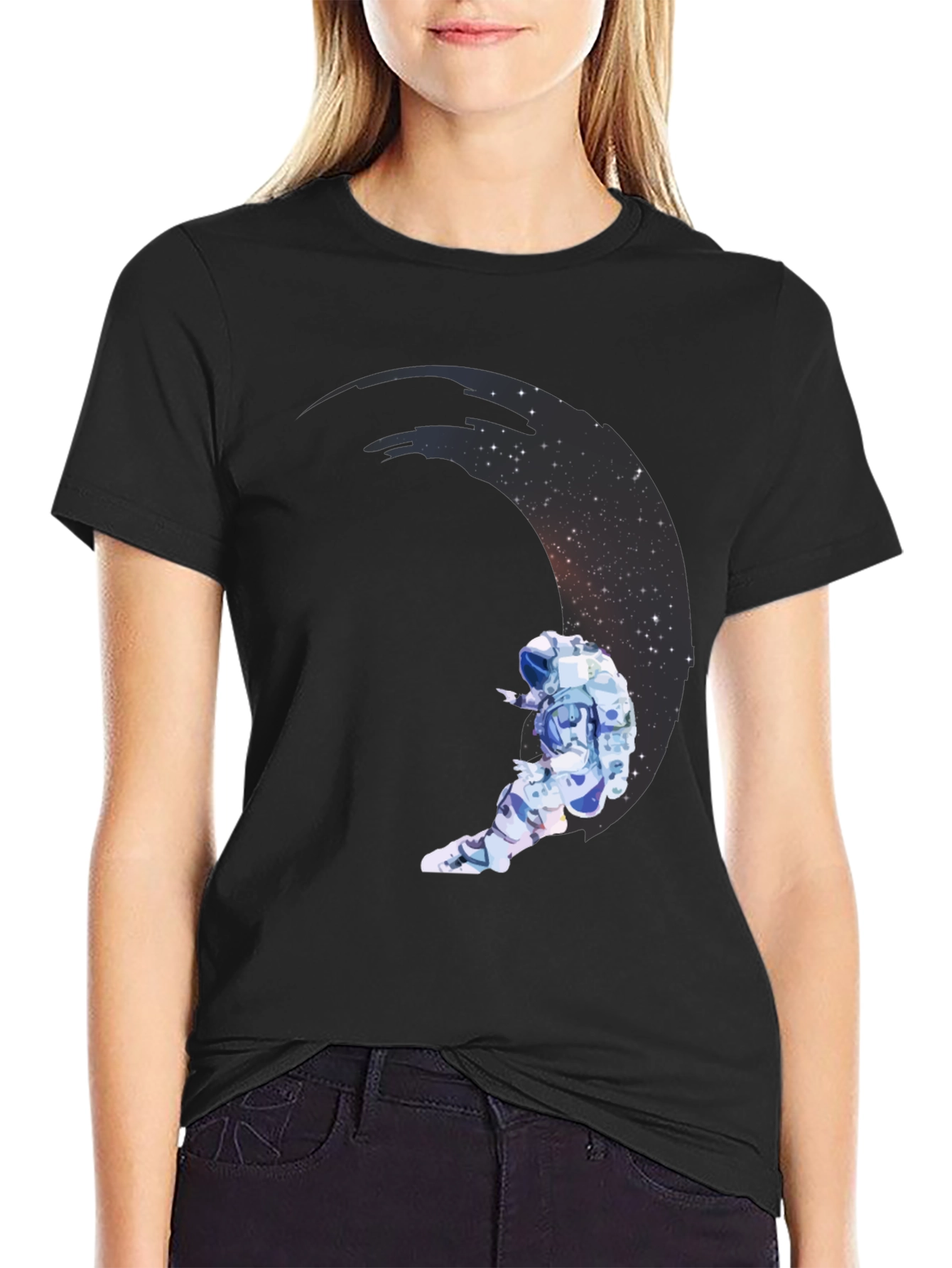 Astronaut Moon Graphic Black Tee