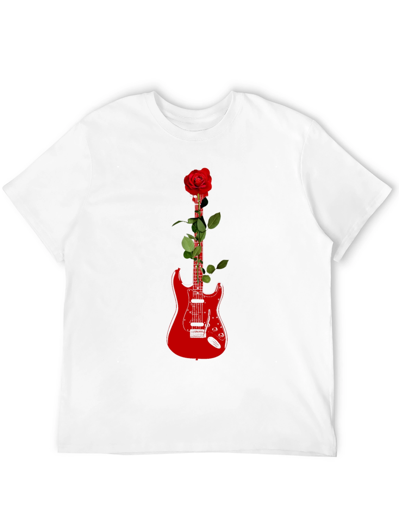 Guitar Rose Graphic Tee - Black T-Shirt