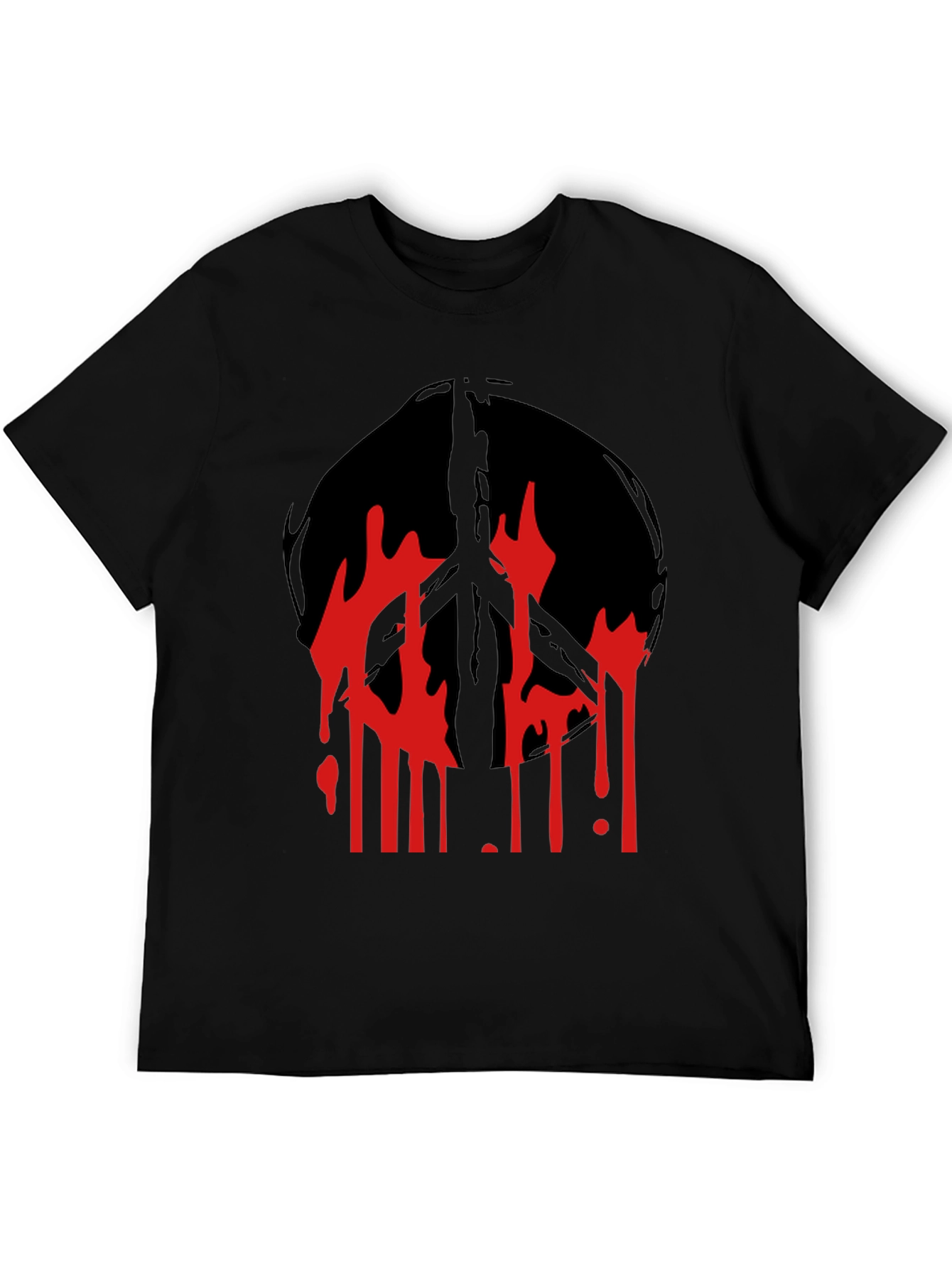 Edgy Peace Sign Graphic T-Shirt
