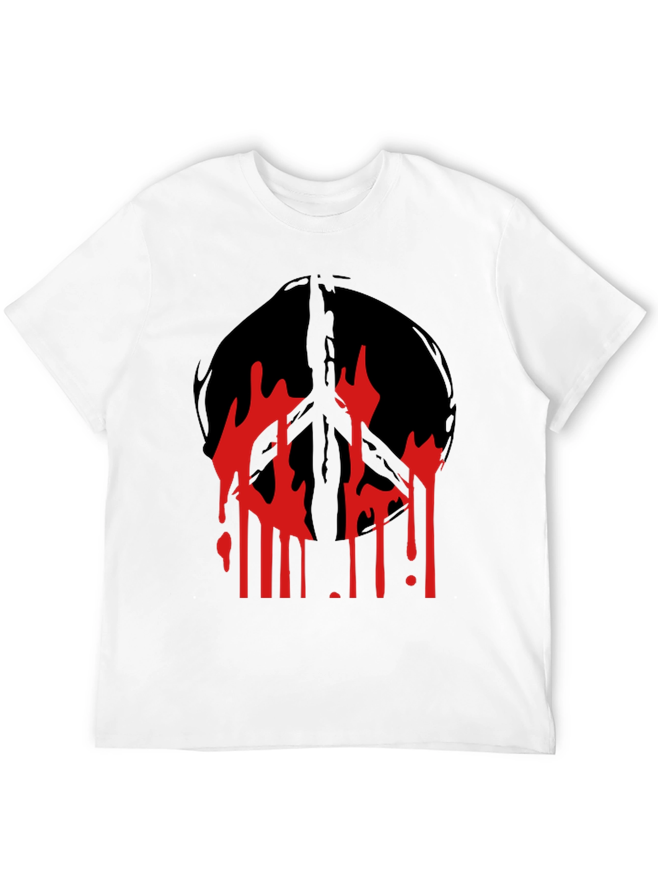 Edgy Peace Sign Graphic T-Shirt