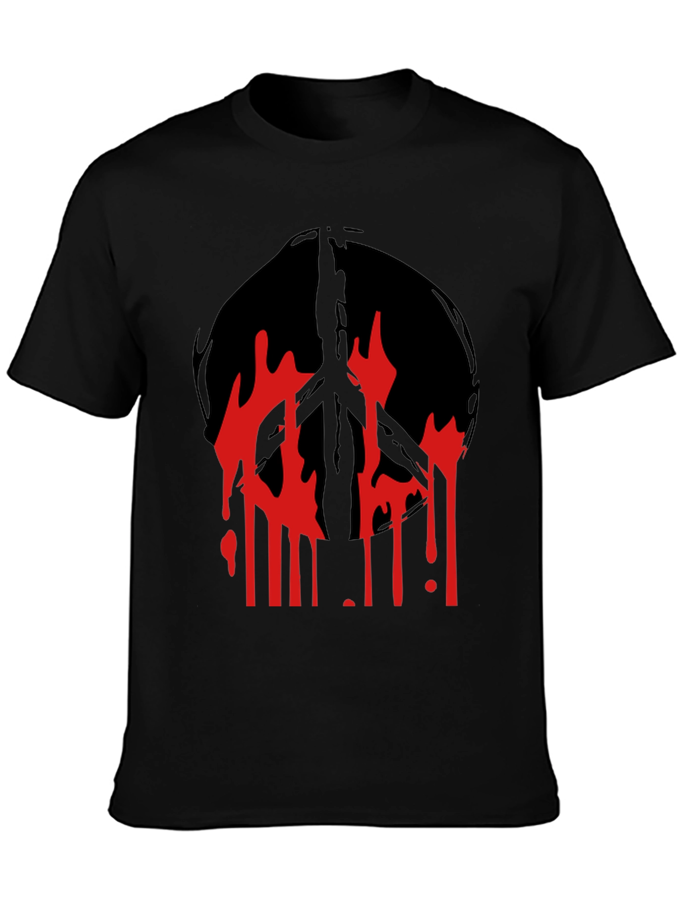 Edgy Peace Sign Graphic T-Shirt
